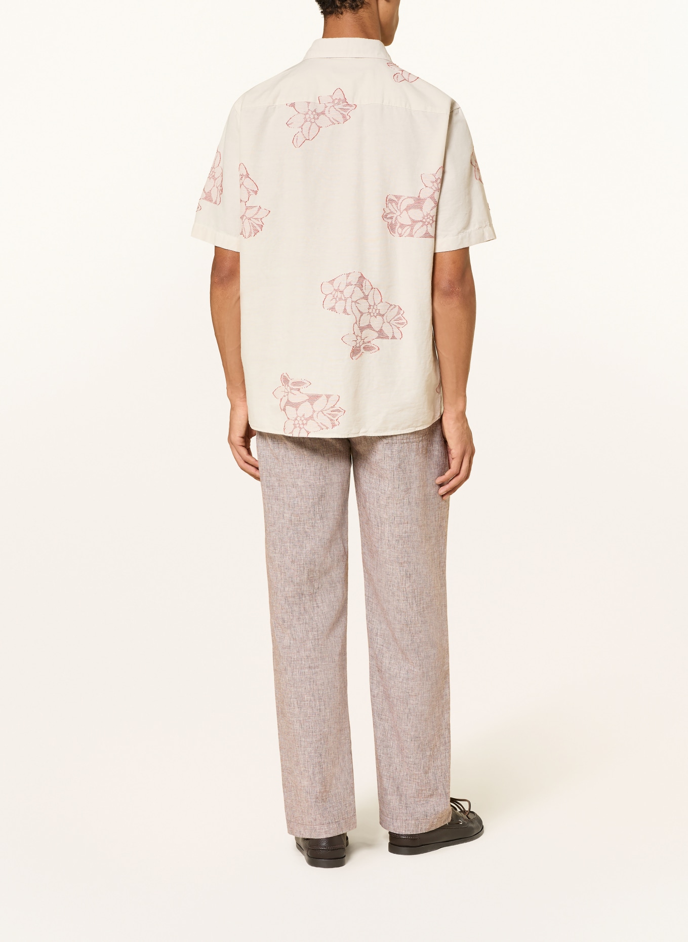 ALBERTO Spodnie chino LUIS Wide Fit z lnu: BRĄZOWY / ECRU