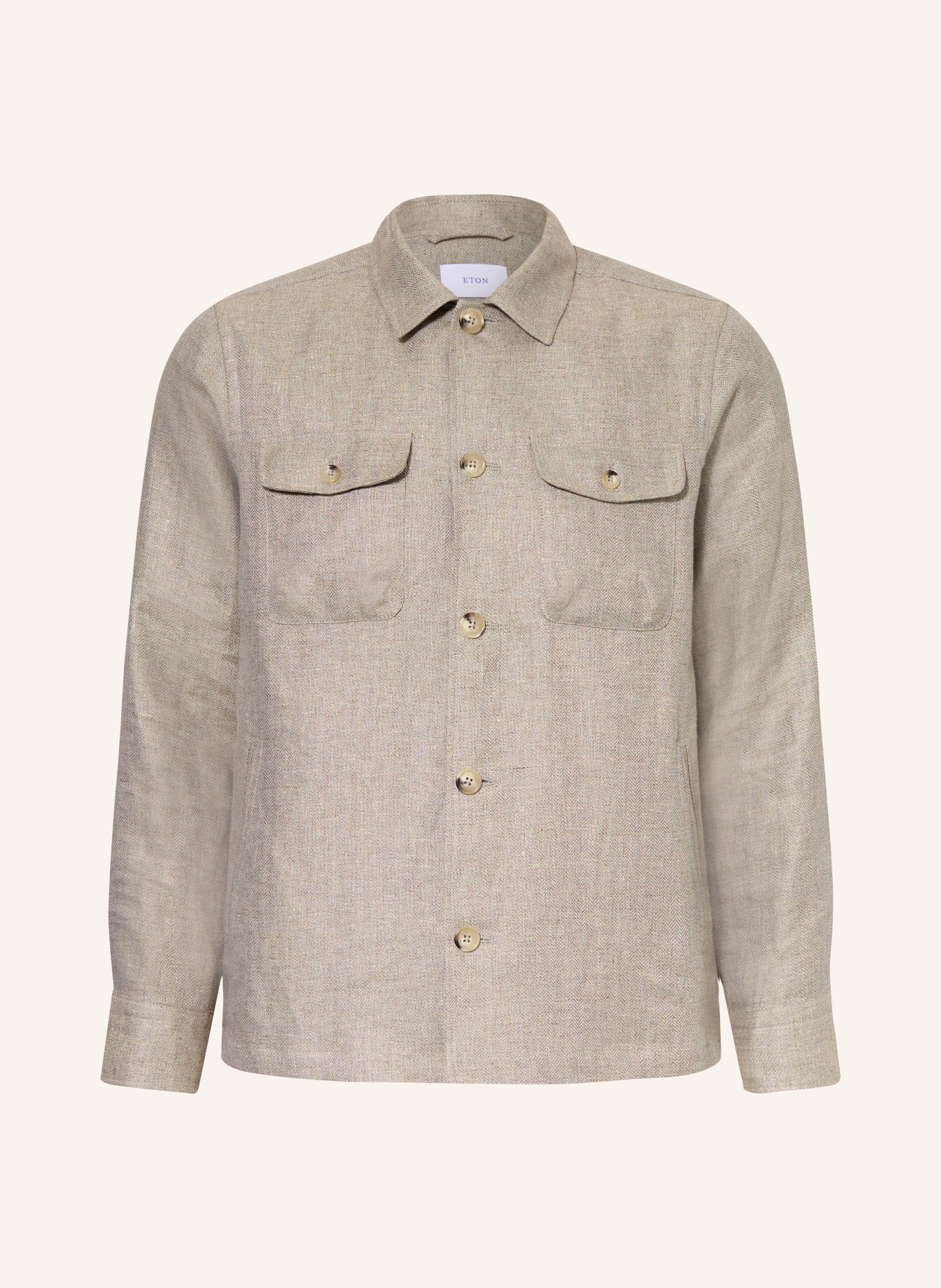 ETON Overjacket mit Leinen: HELLGRAU