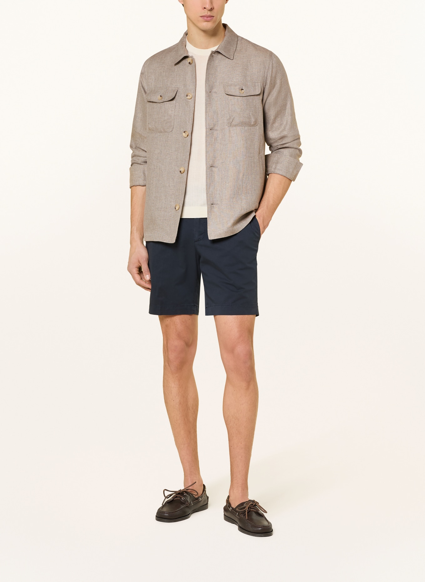 ETON Overjacket mit Leinen: HELLGRAU