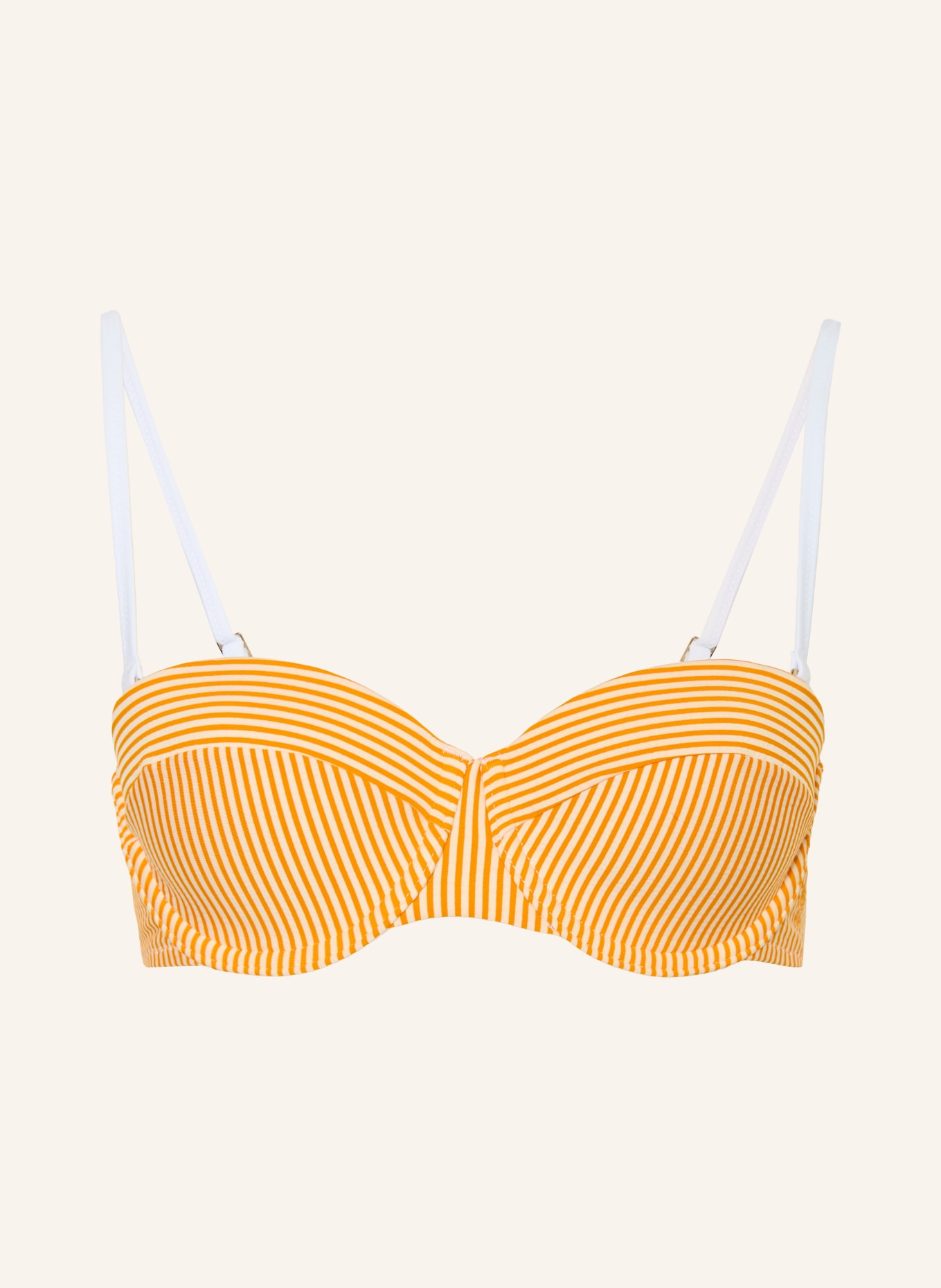 TOMMY HILFIGER Bügel-Bikini-Top: ORANGE / WEISS