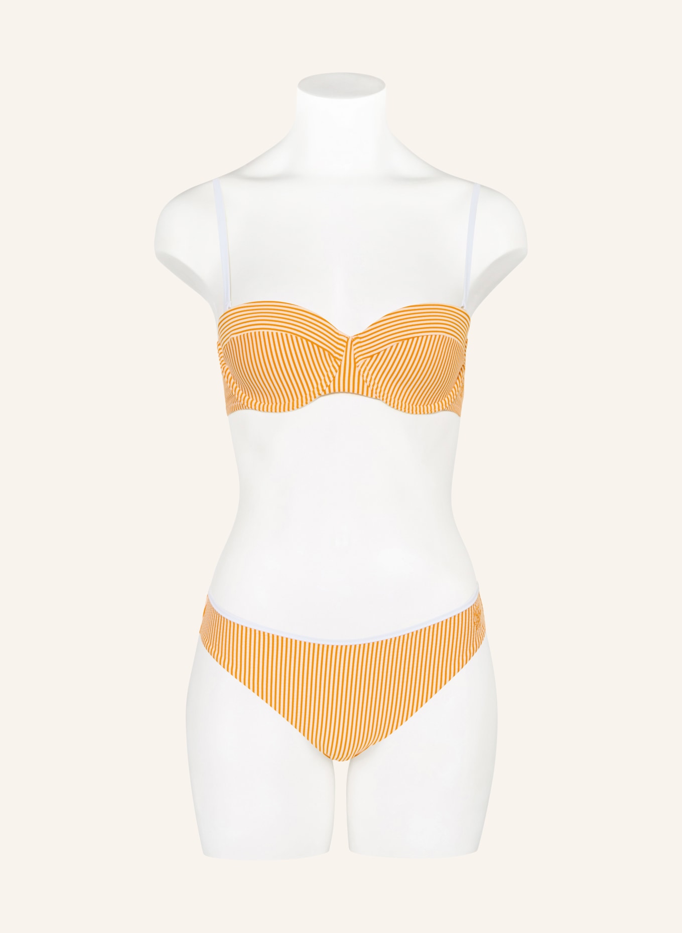TOMMY HILFIGER Bügel-Bikini-Top: ORANGE / WEISS