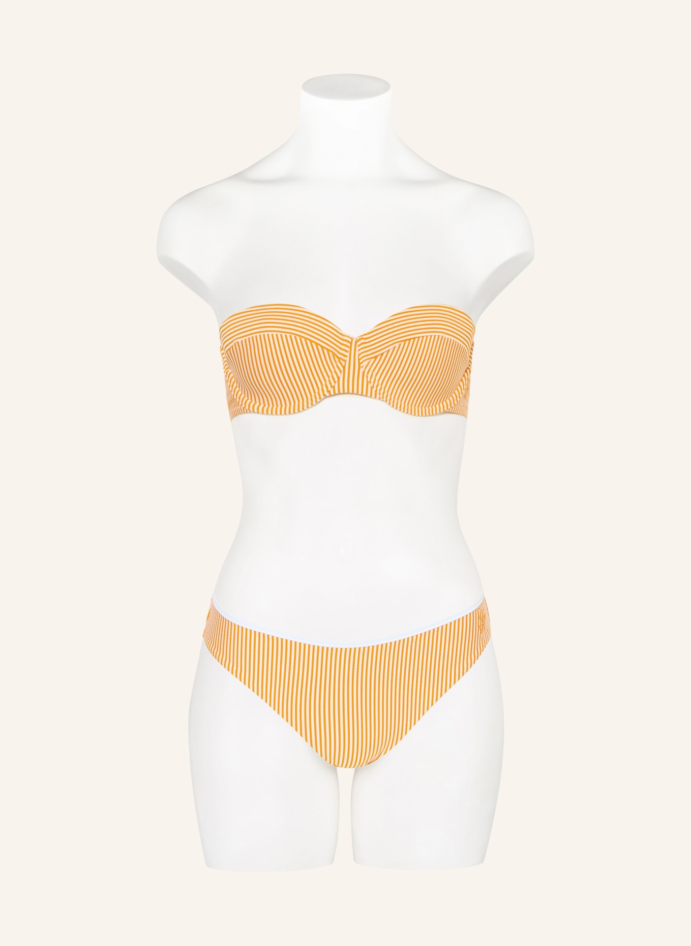 TOMMY HILFIGER Bügel-Bikini-Top: ORANGE / WEISS
