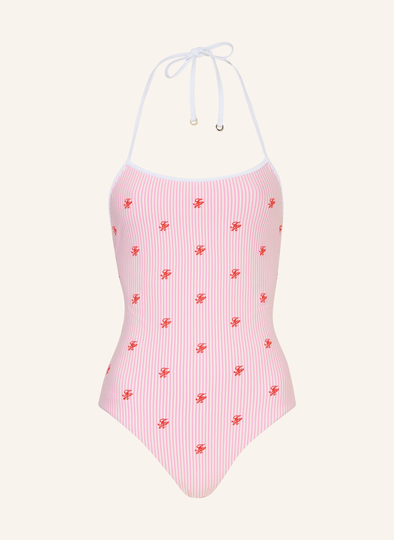 TOMMY HILFIGER Maillot de bain dos nu: ROSE / ROUGE / BLANC