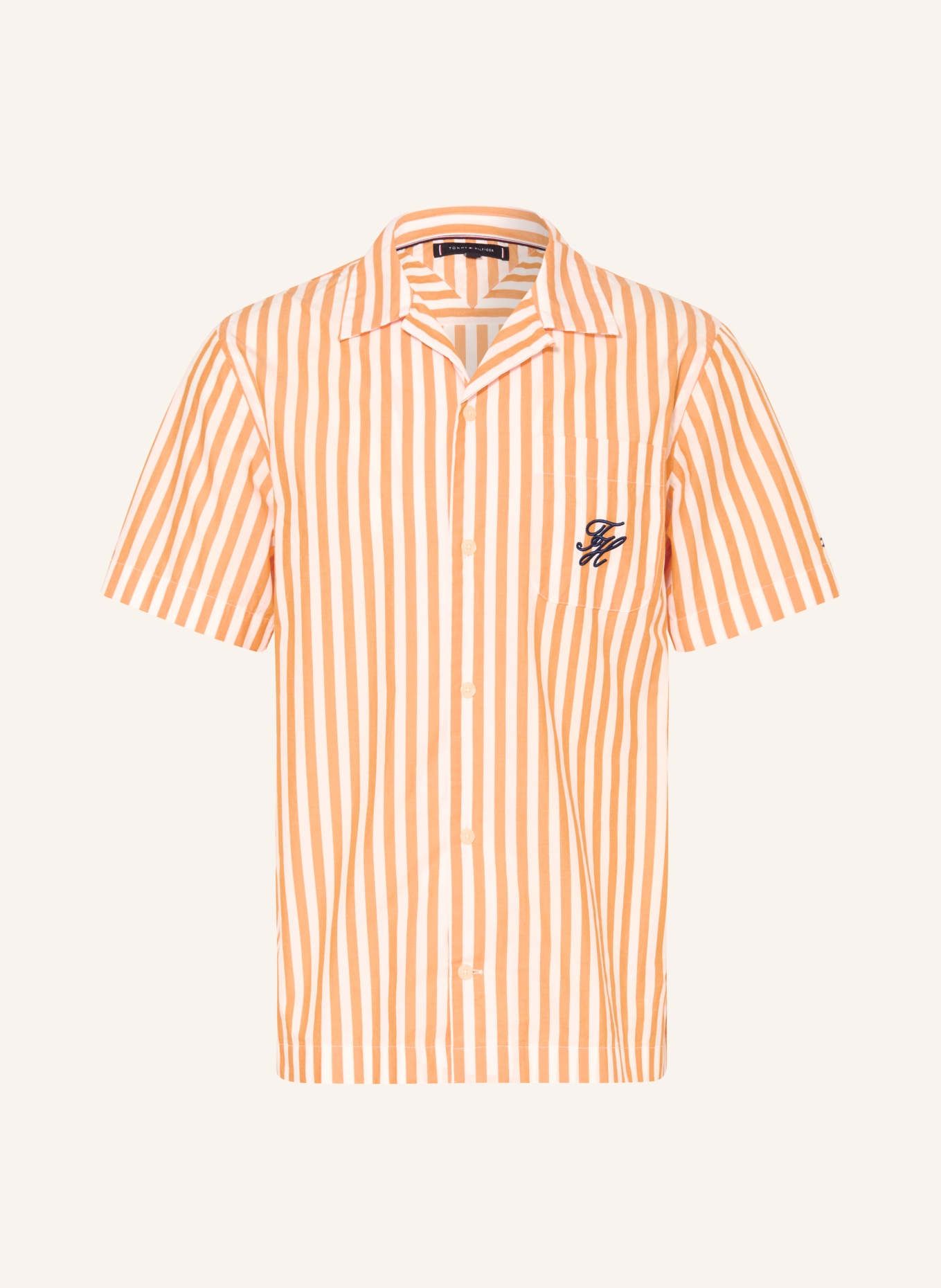 TOMMY HILFIGER Resorthemd Regular Fit: ORANGE / WEISS