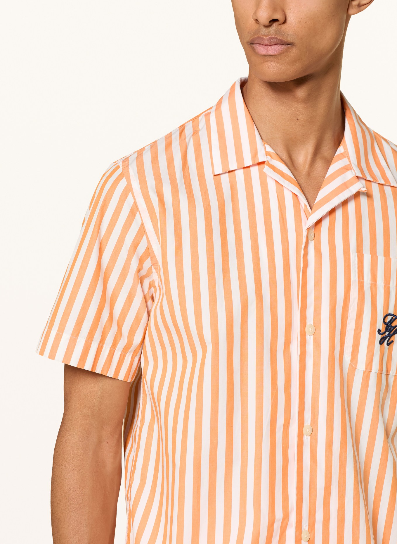 TOMMY HILFIGER Resorthemd Regular Fit: ORANGE / WEISS