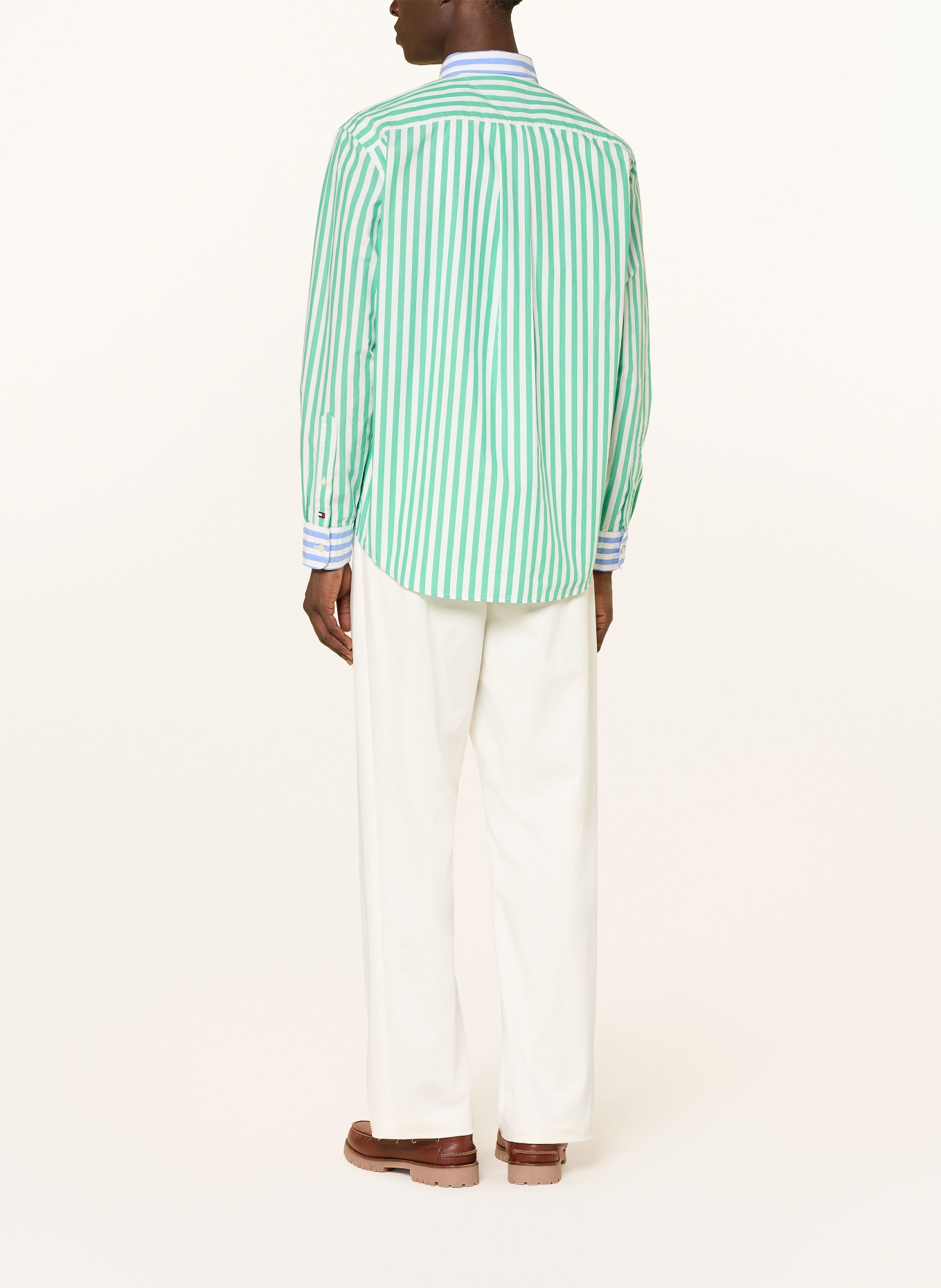TOMMY HILFIGER Classic Fit Shirt: BLUE / GREEN / WHITE