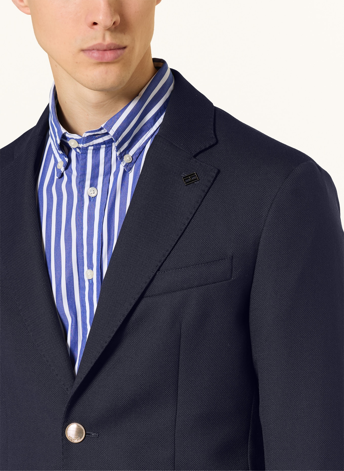 TOMMY HILFIGER Piqué Jacket, Extra Slim Fit: DARK BLUE / GOLD
