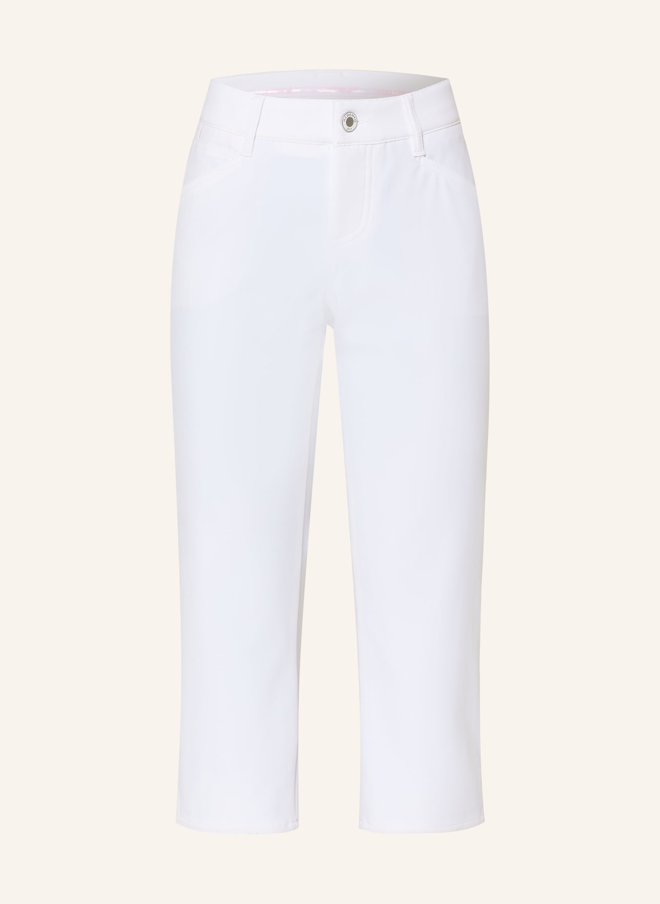 ALBERTO 3/4-Golfhose MONA-C - FX4 DRY COOLER® mit Schmucksteinen: WEISS