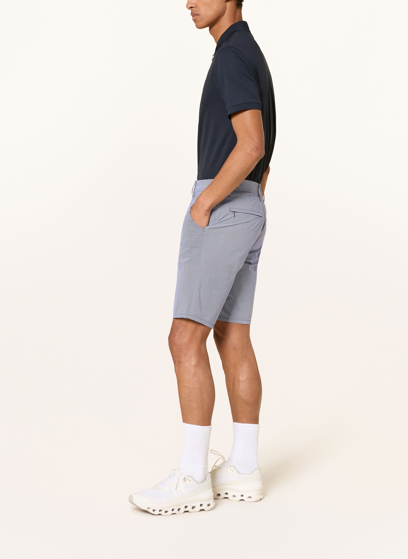 ALBERTO Short de golf EARNIE - REVOLUTIONAL® PRINT WR: BLEU / BLANC