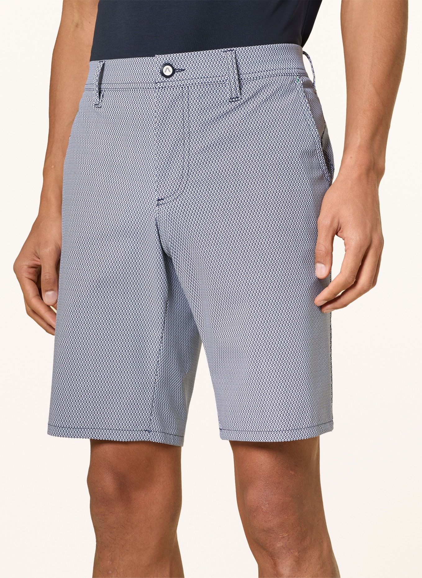 ALBERTO Short de golf EARNIE - REVOLUTIONAL® PRINT WR: BLEU / BLANC