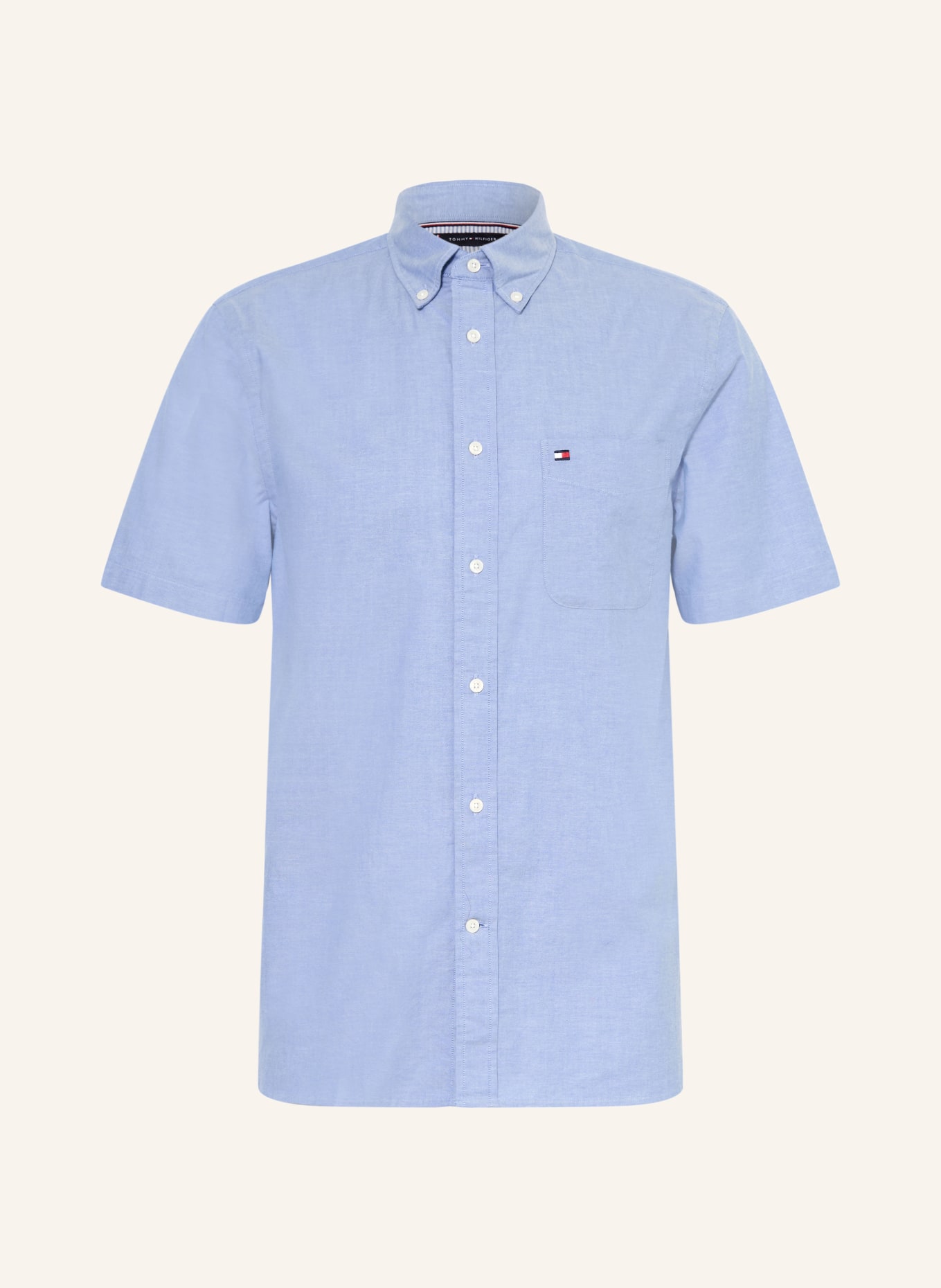 TOMMY HILFIGER Kurzarm-Hemd Regular Fit: BLAU