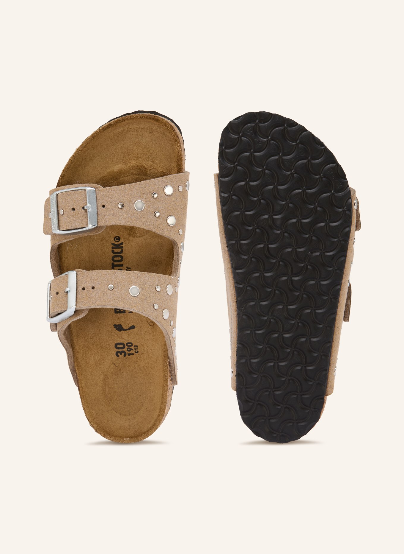 BIRKENSTOCK Mules ARIZONA RIVET BORDER à rivets: TAUPE