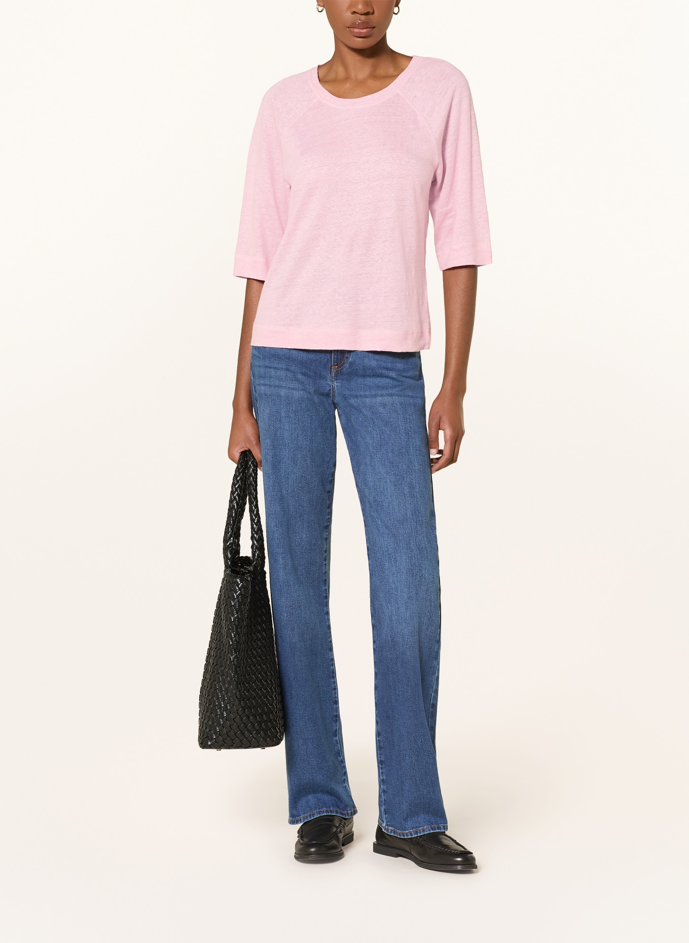 RIANI Lněné tričko: SVĚTLE ČERVENÁ