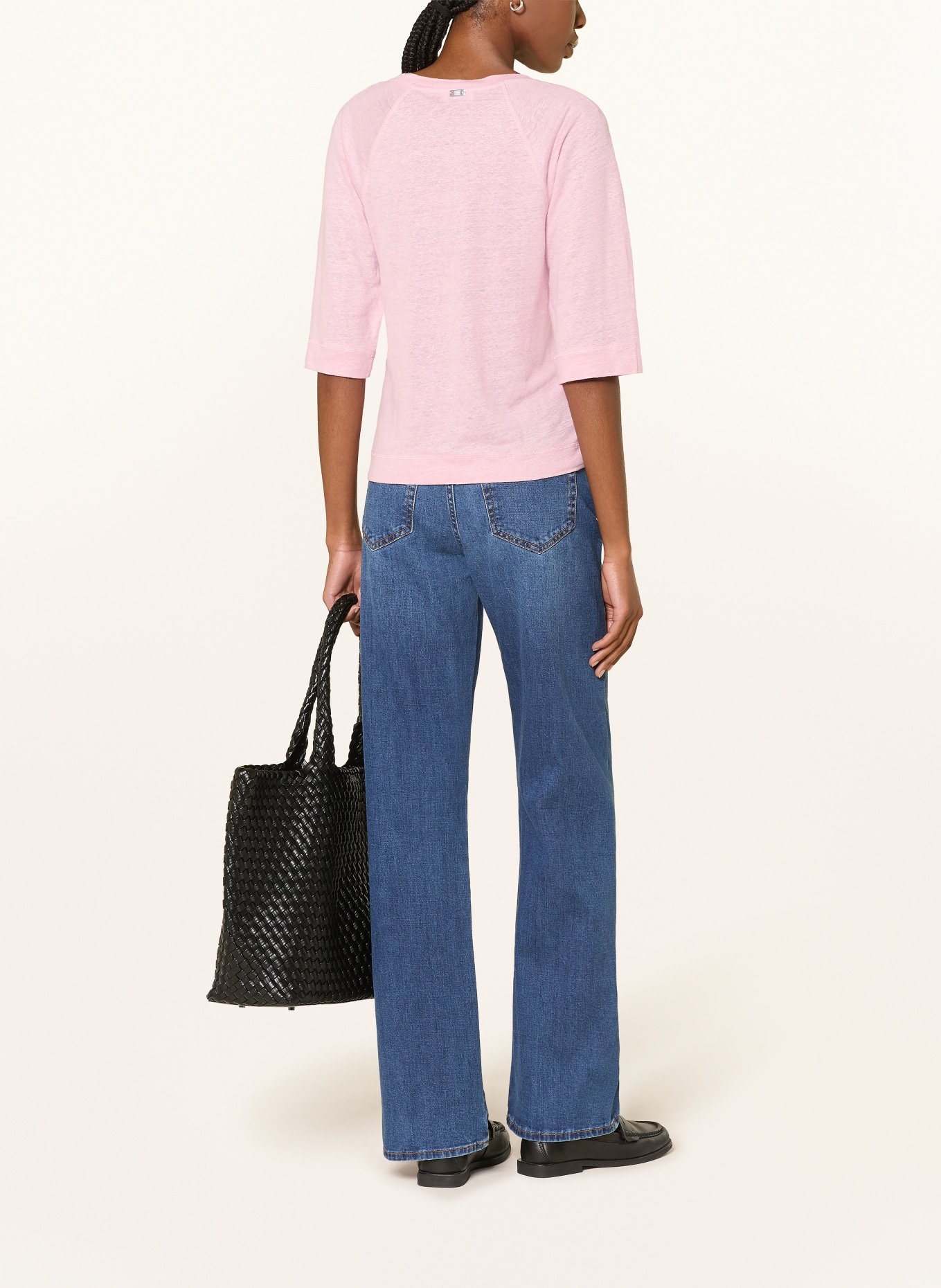 RIANI Lněné tričko: SVĚTLE ČERVENÁ