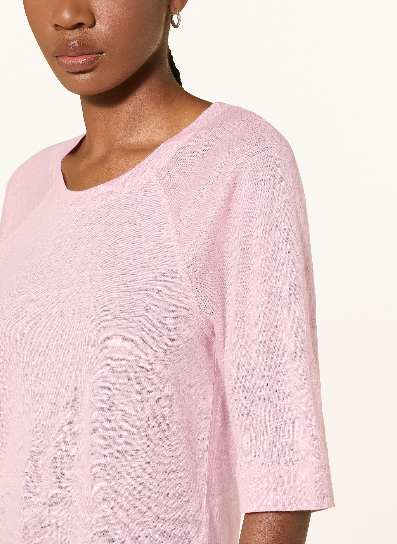 RIANI Lněné tričko: SVĚTLE ČERVENÁ