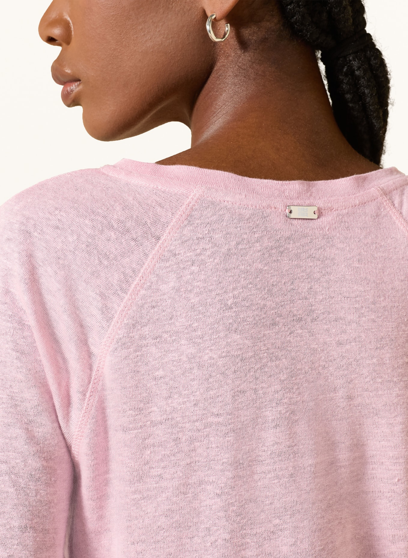 RIANI Lněné tričko: SVĚTLE ČERVENÁ