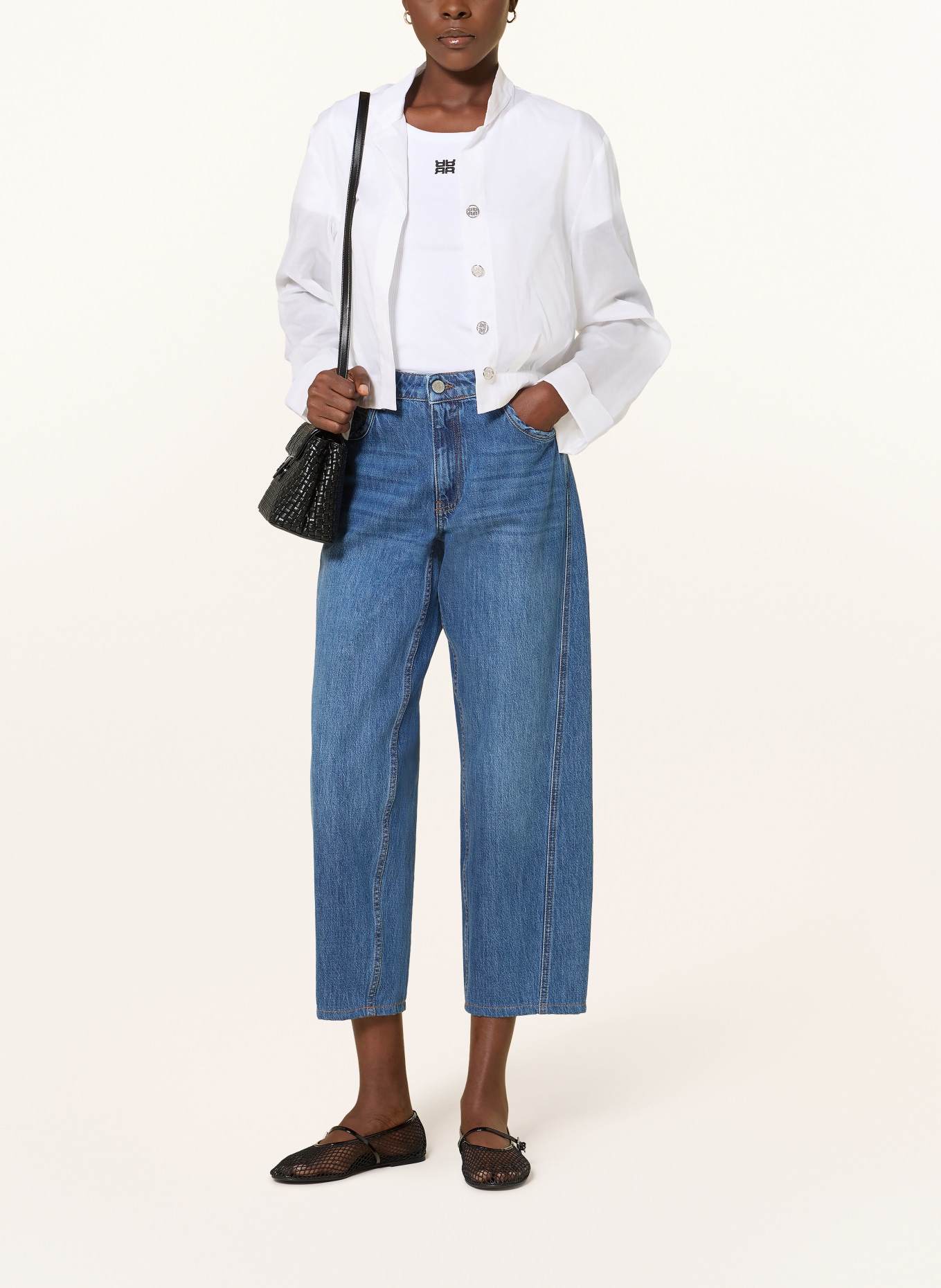 RIANI tričko s límečkem: BÍLÁ