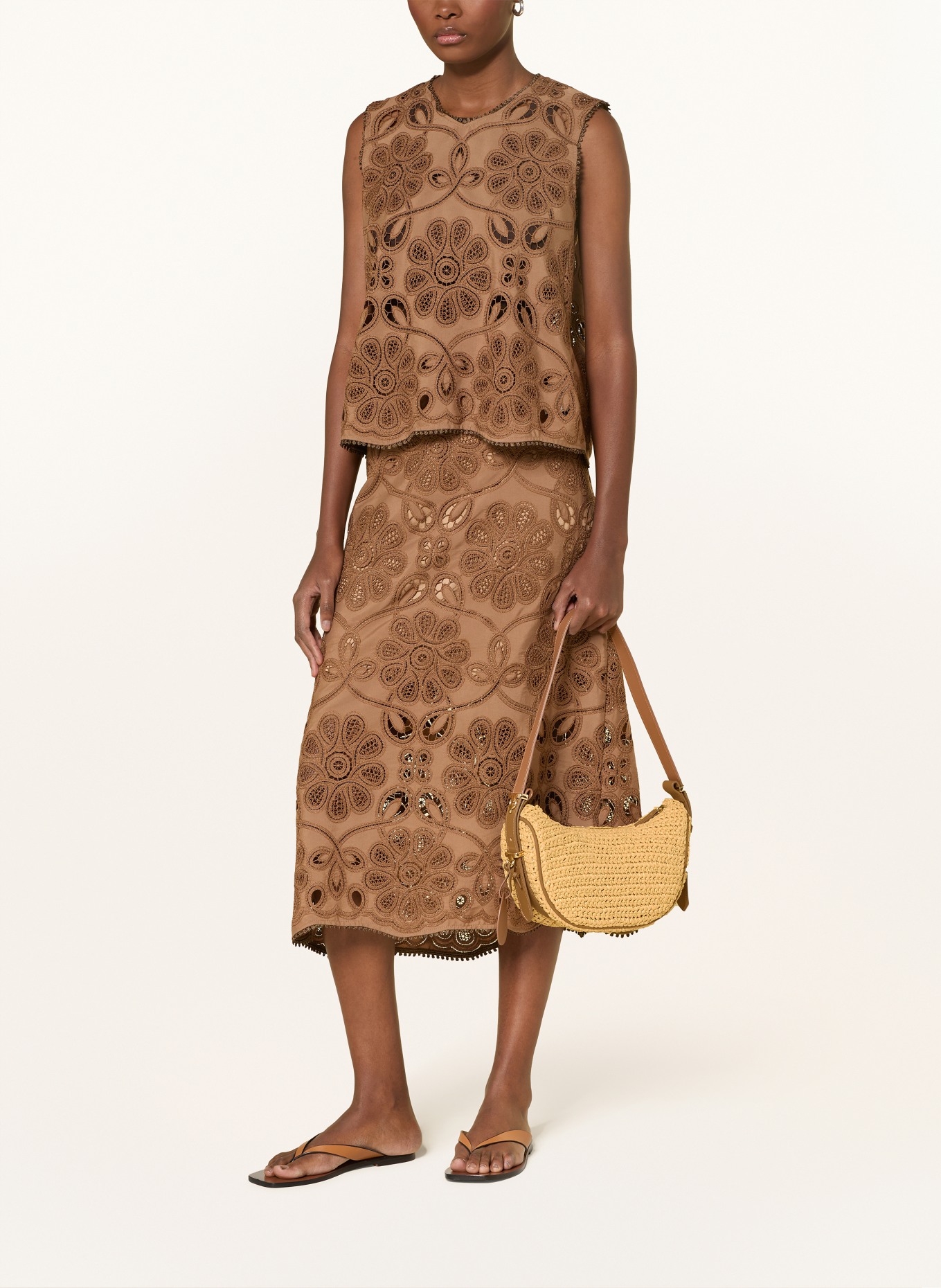 RIANI torba na ramię: JASNOBRĄZOWY / BRĄZOWY