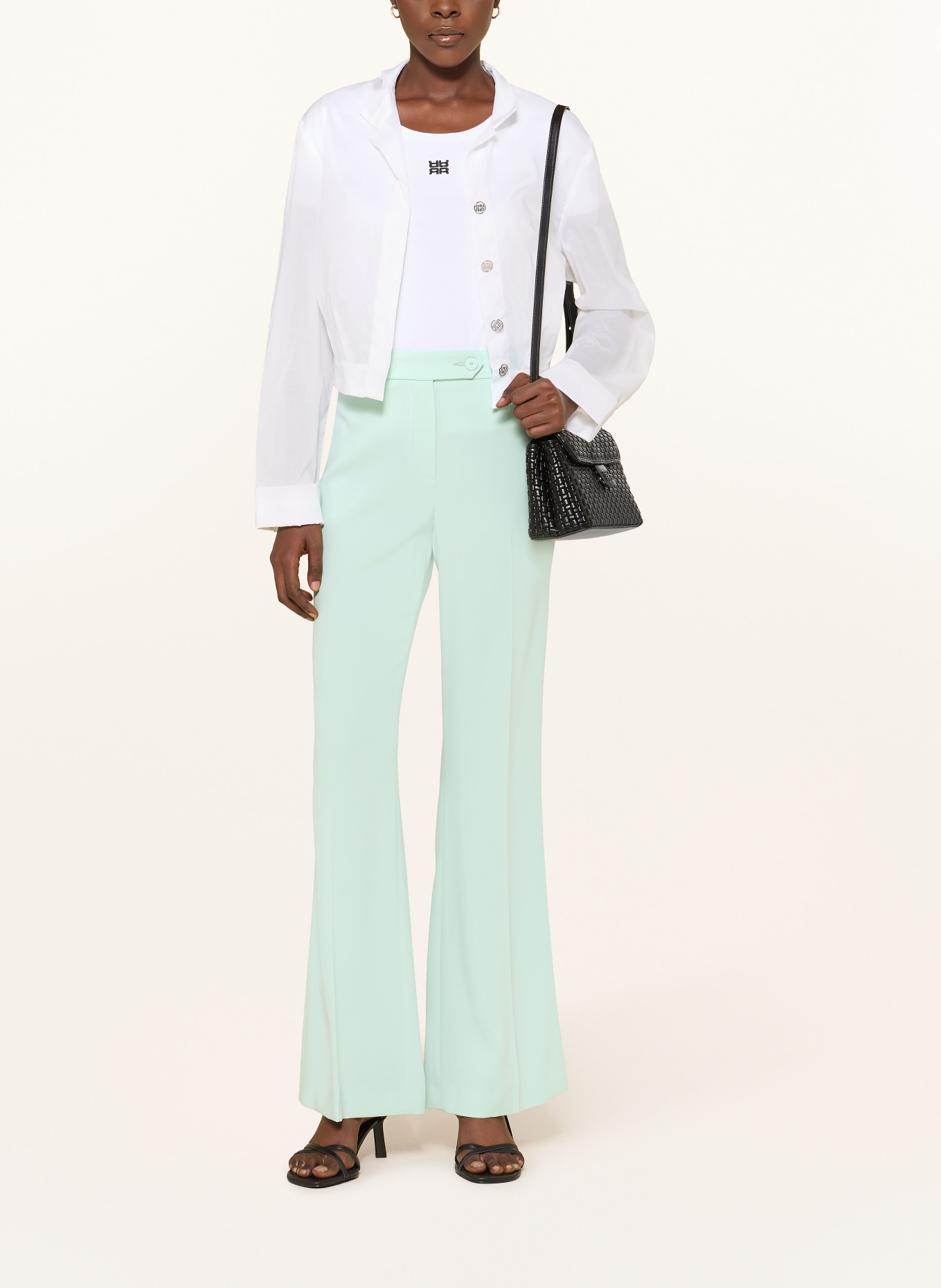 RIANI kalhoty s volánky: SVĚTLE ZELENÁ