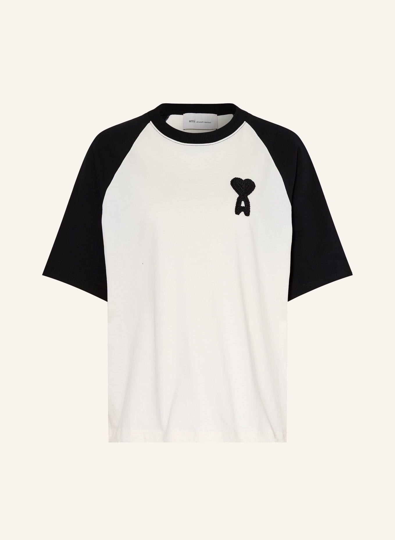 AMI PARIS T-shirt: WIT / ZWART