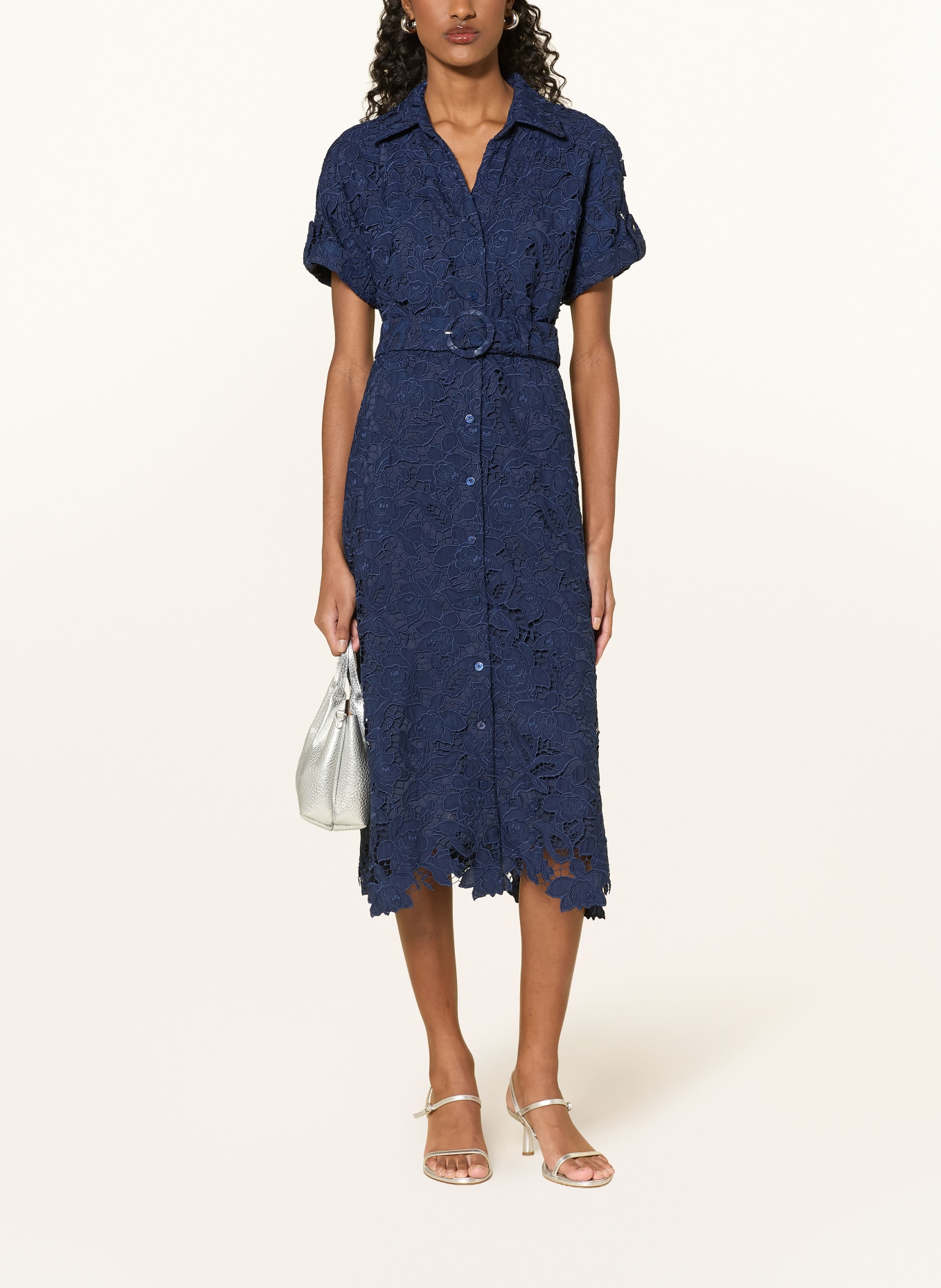 van Laack Lace shirt dress: DARK BLUE