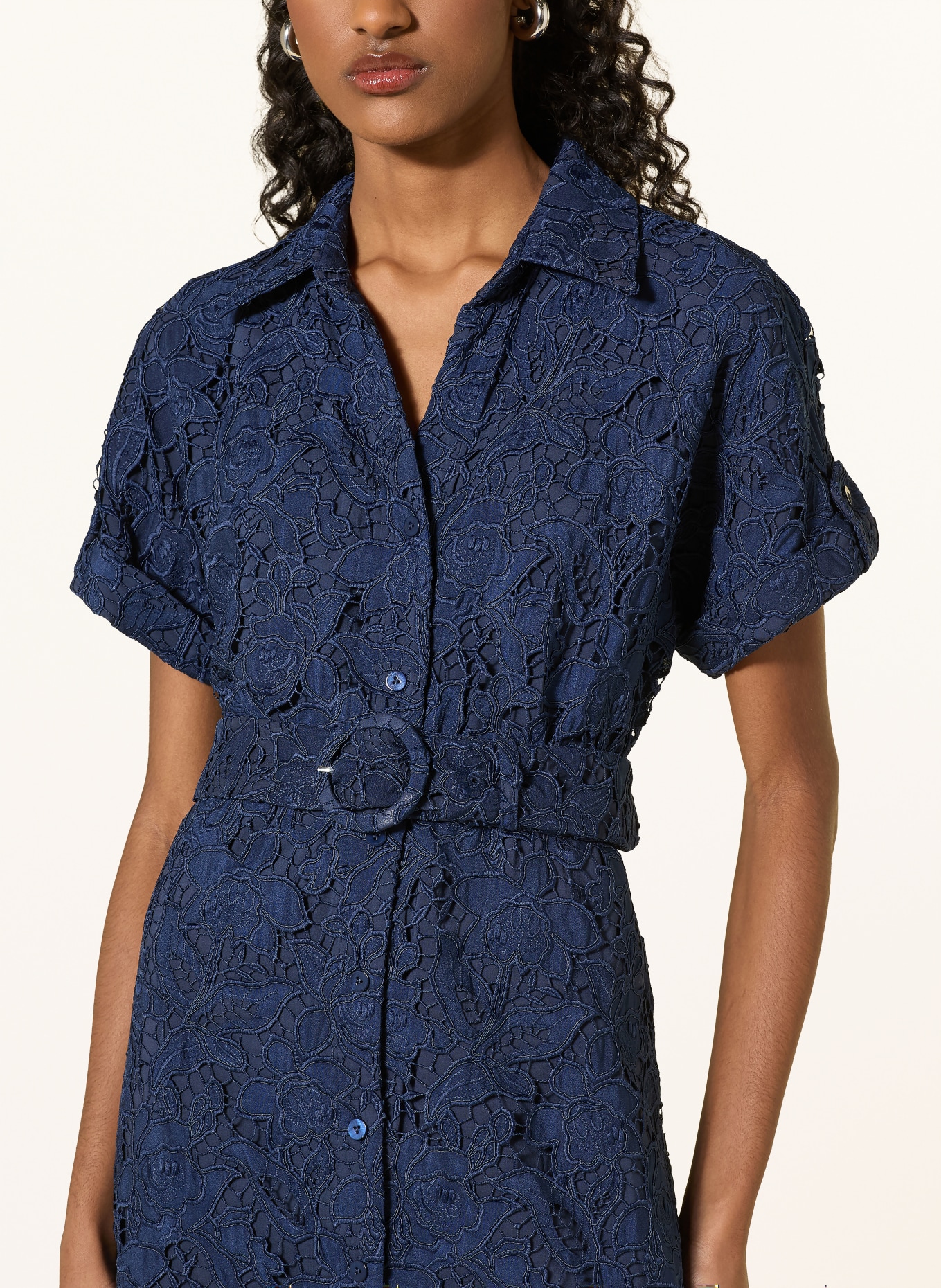 van Laack Lace shirt dress: DARK BLUE