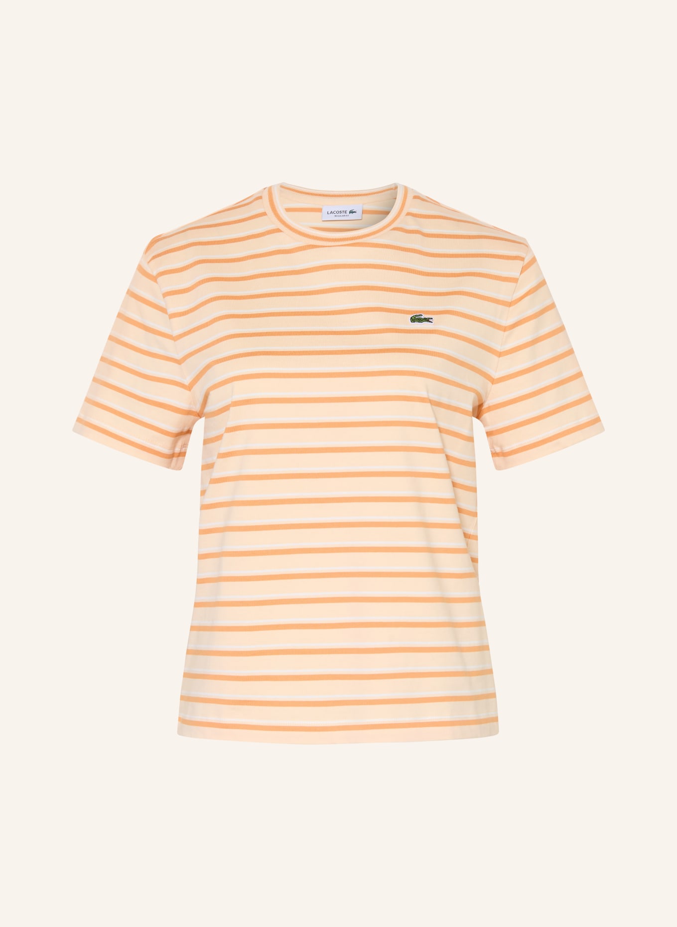 LACOSTE T-shirt: ORANGE CLAIR / ORANGE / BLANC