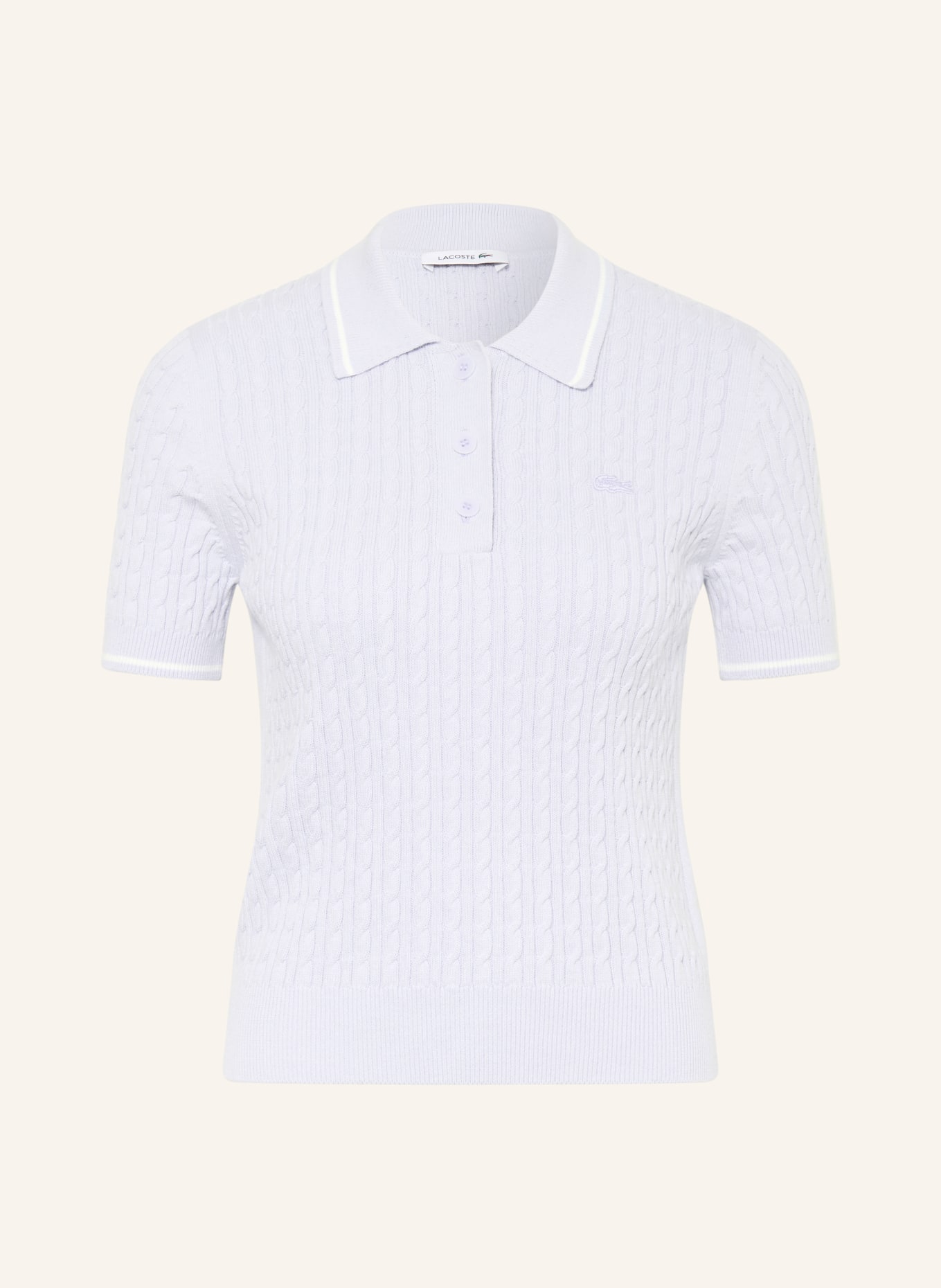 LACOSTE knitted polo shirt: LIGHT BLUE