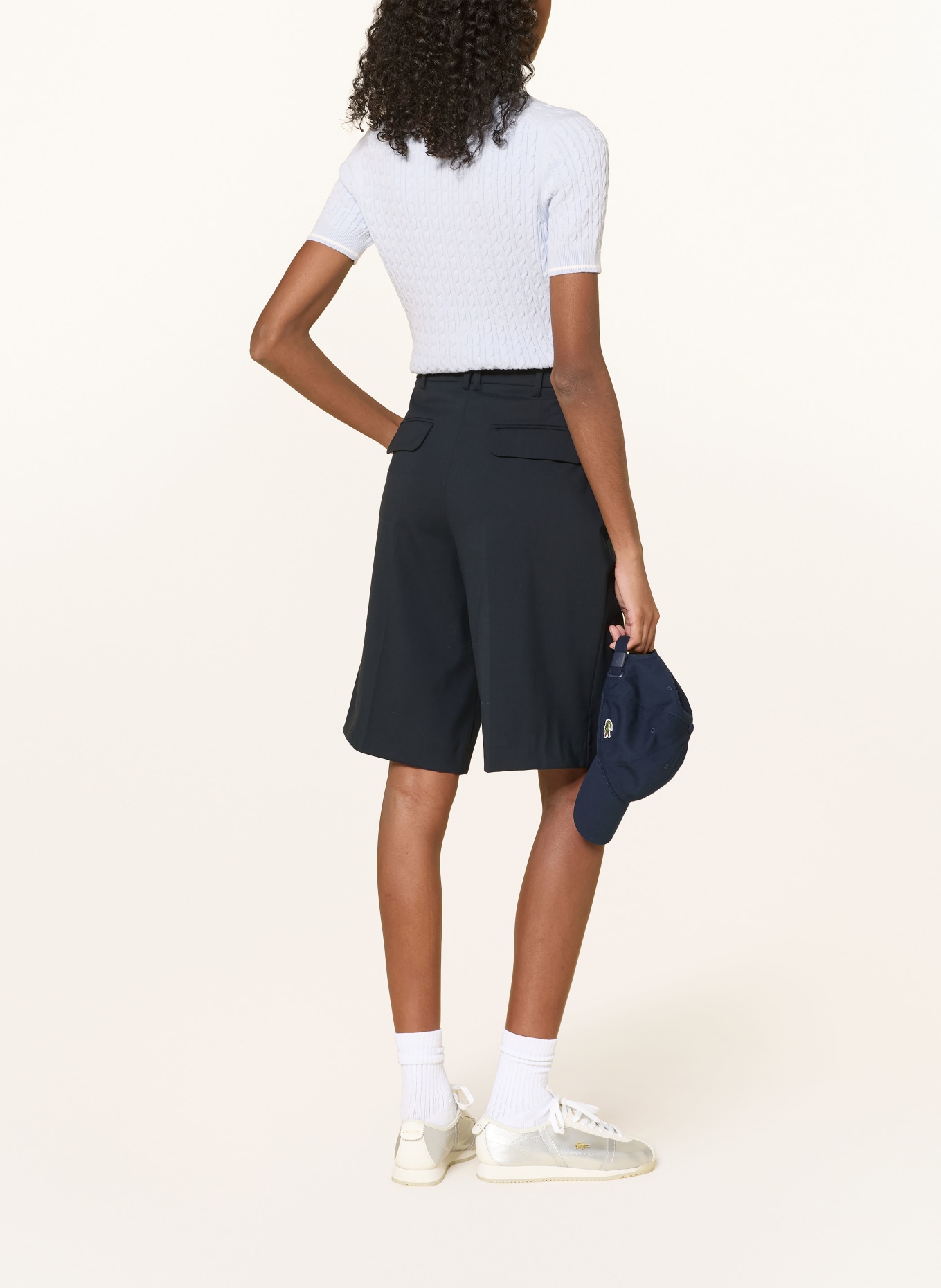 LACOSTE knitted polo shirt: LIGHT BLUE