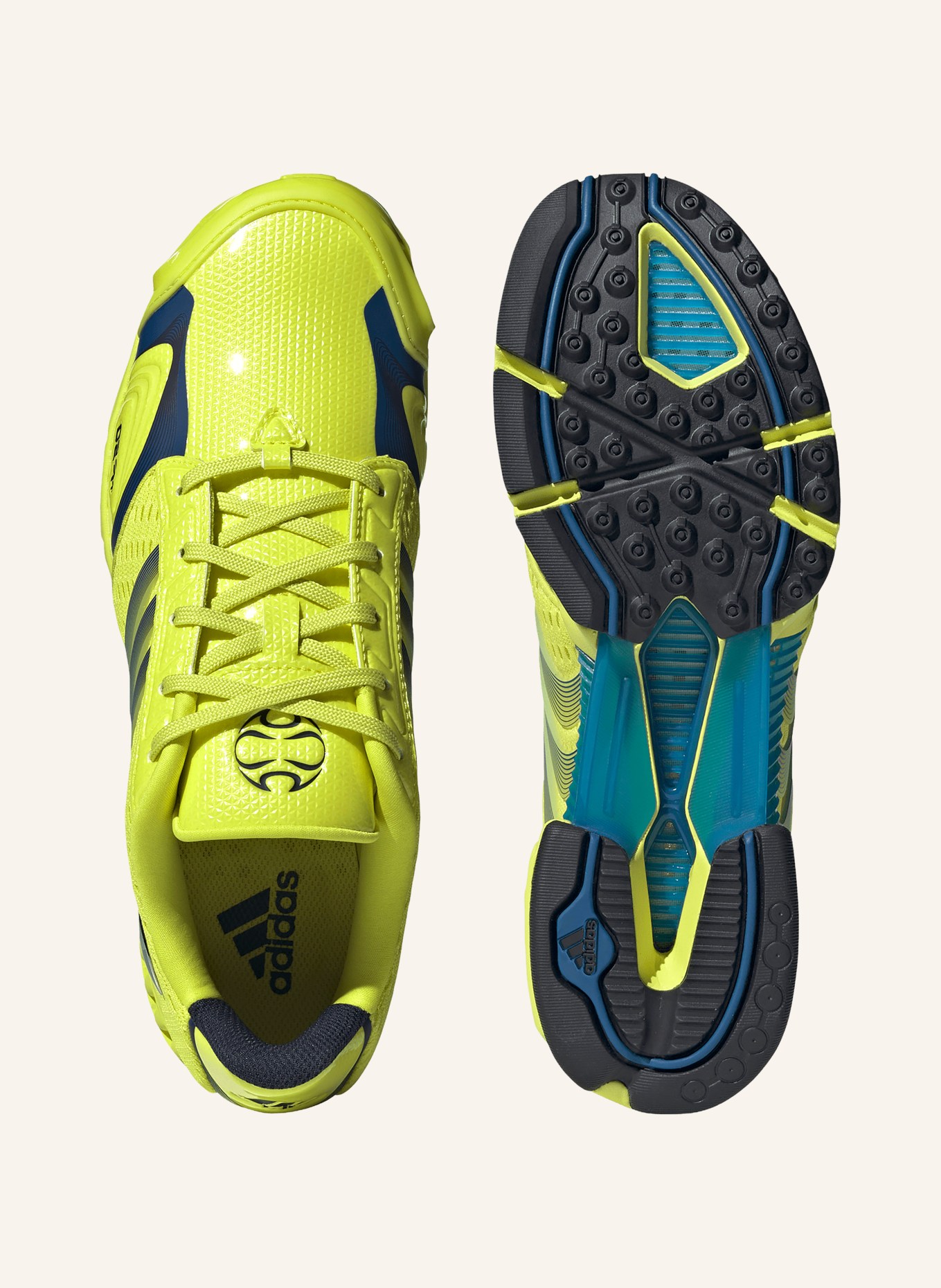 adidas Originals CLIMACOOL F50 Sneakers: NEON YELLOW / DARK BLUE