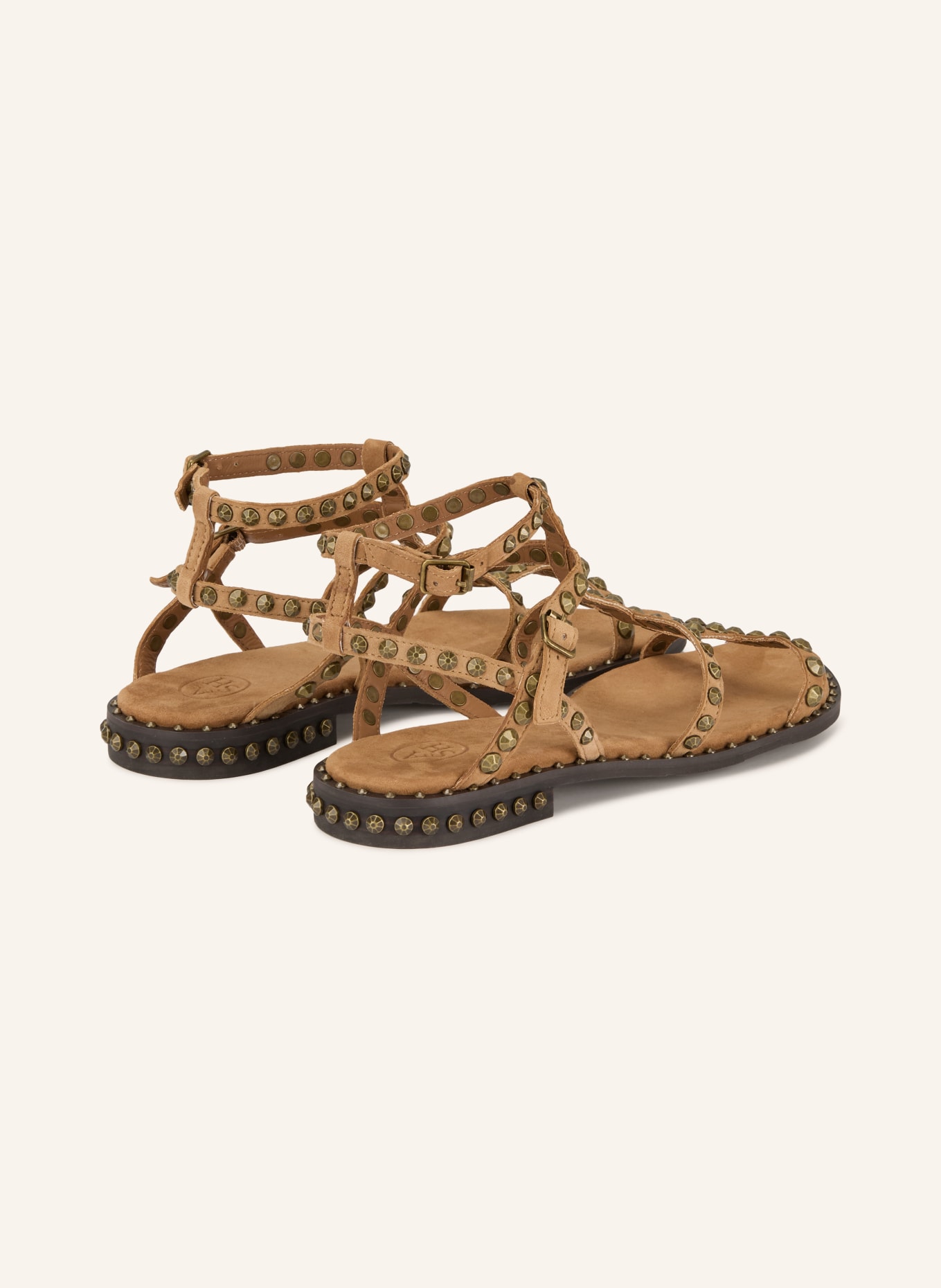 ash Sandalen PRECIOUS mit Nieten: HELLBRAUN / GOLD