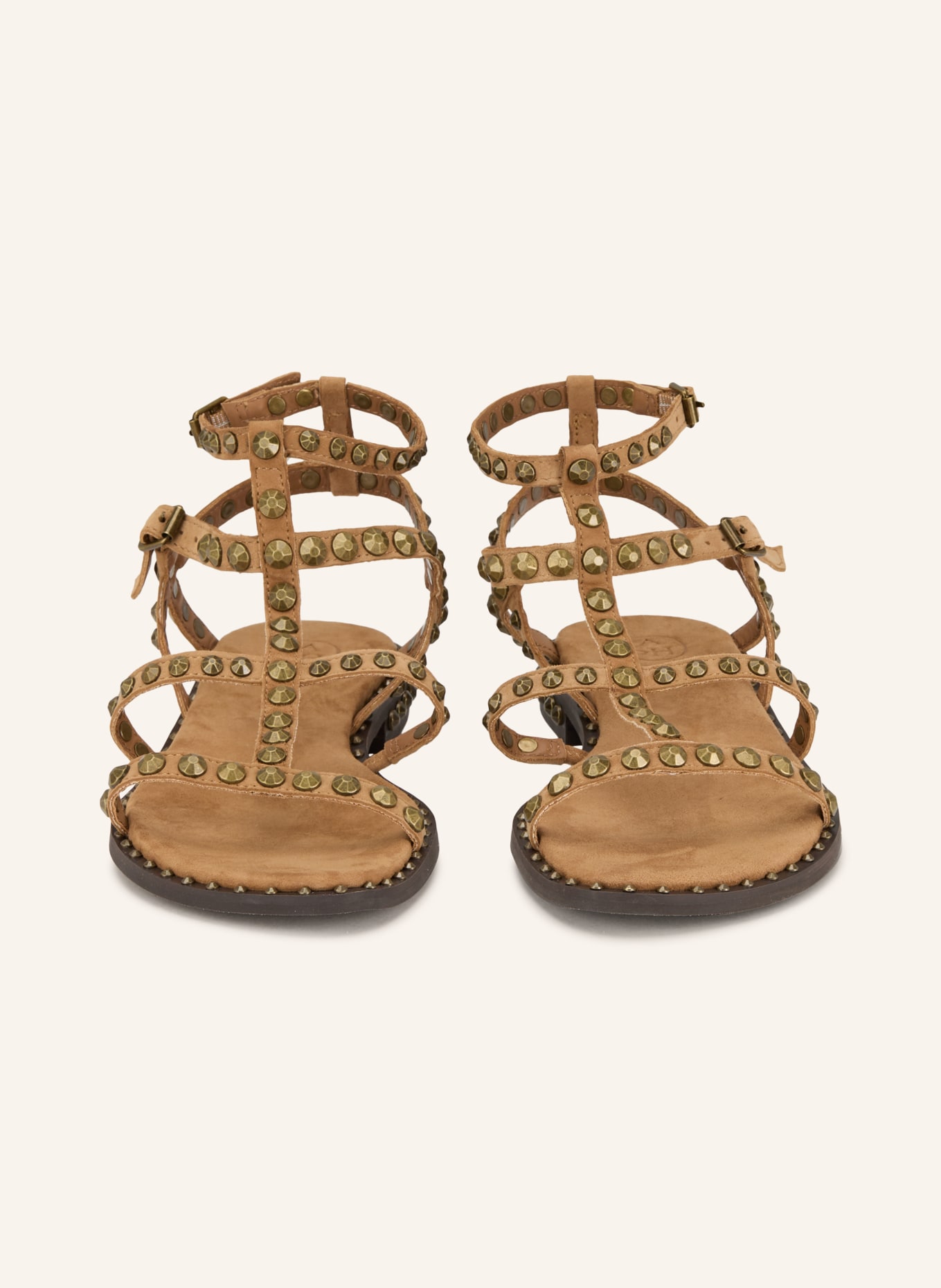 ash Sandalen PRECIOUS mit Nieten: HELLBRAUN / GOLD