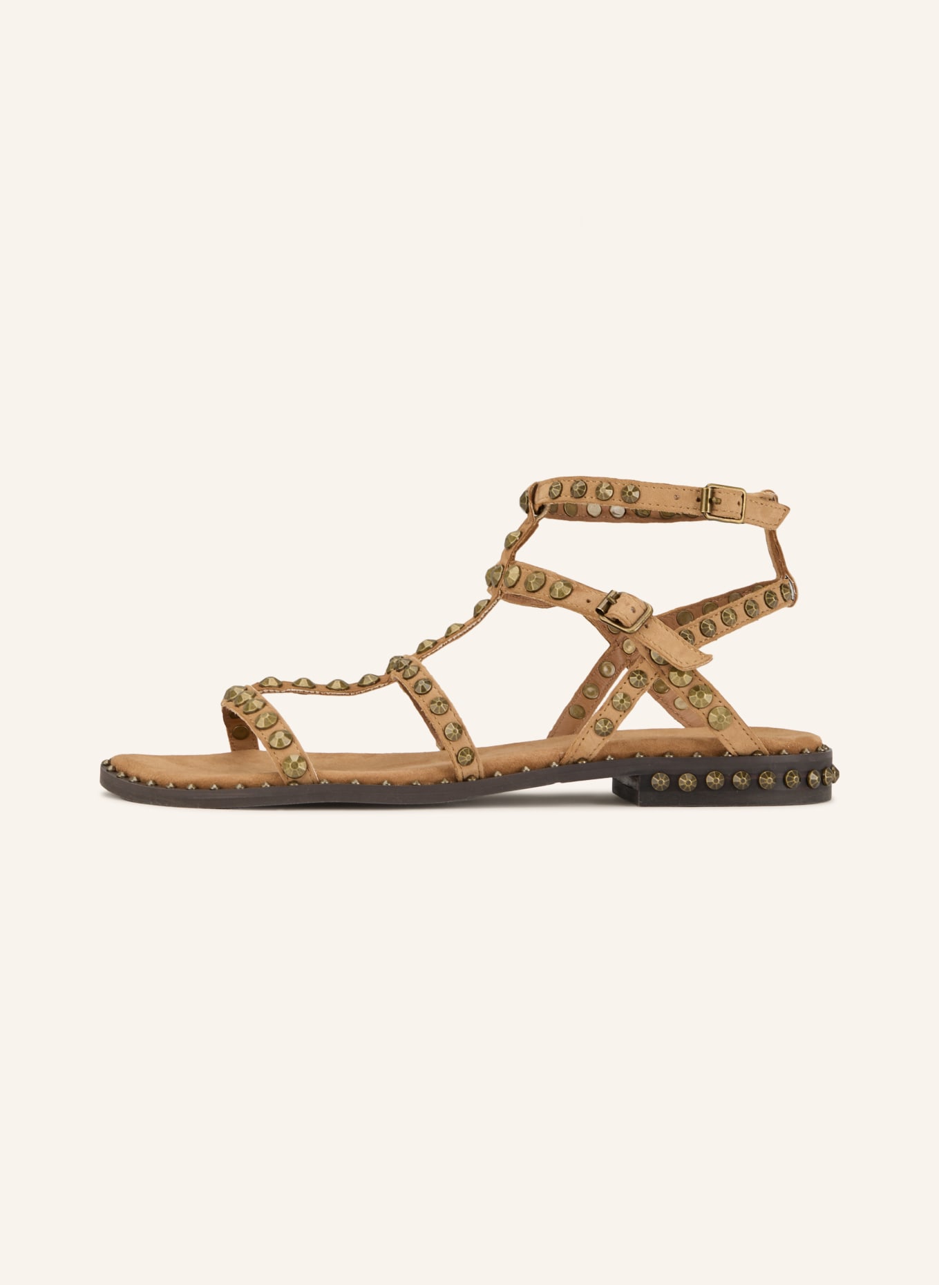 ash Sandalen PRECIOUS mit Nieten: HELLBRAUN / GOLD