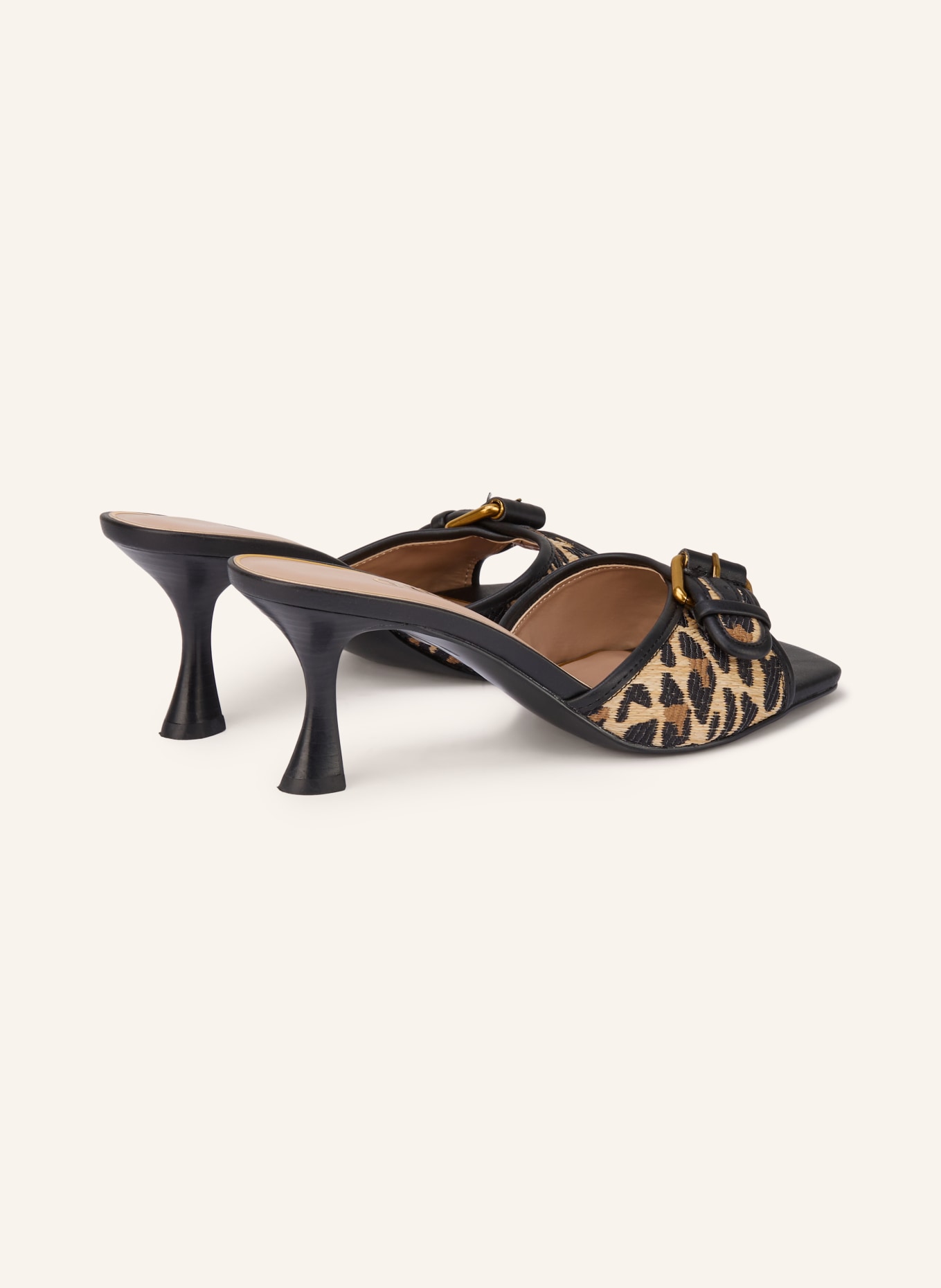 GUESS Mules DISTA2: BLACK / LIGHT BROWN / BROWN