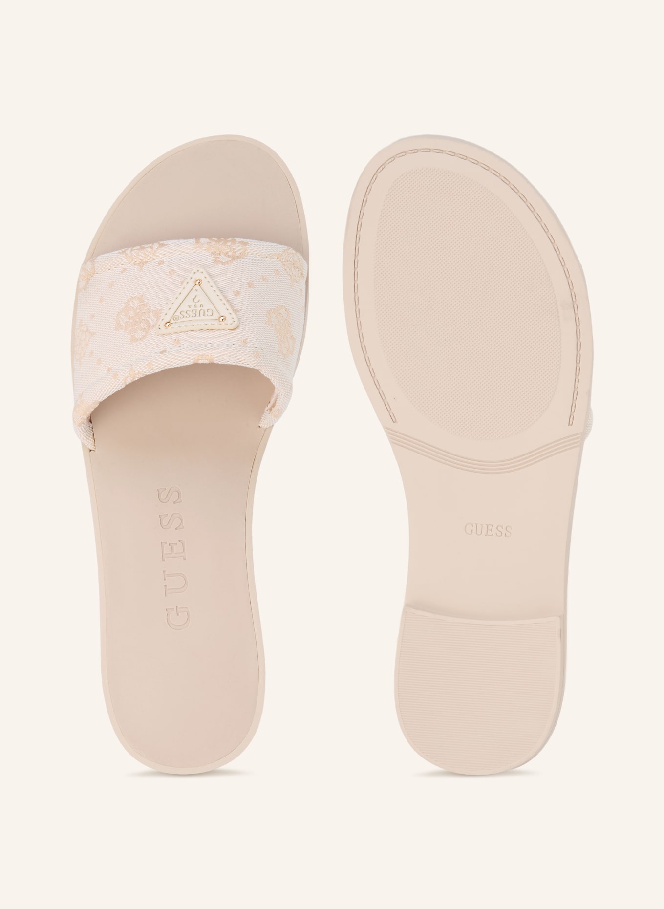 GUESS Pantoletten ELYSONE: CREME / ROSÉGOLD