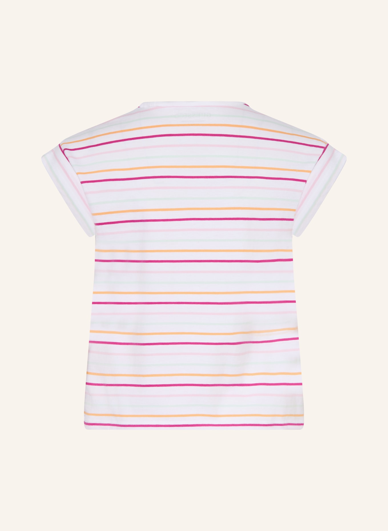 GUESS T-shirt à paillettes: BLANC / ROSE / MENTHE