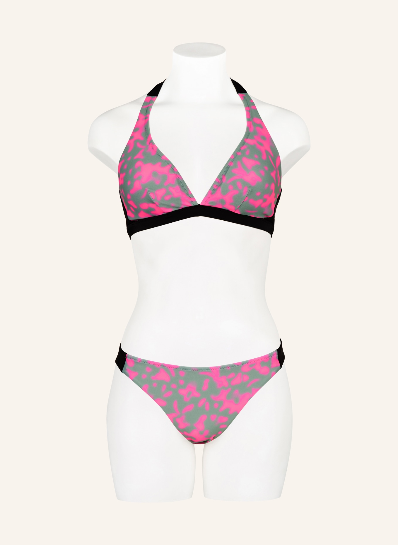 FIRE+ICE Basic bikinibroekje BACARA: GRIJS / NEONROZE / ZWART
