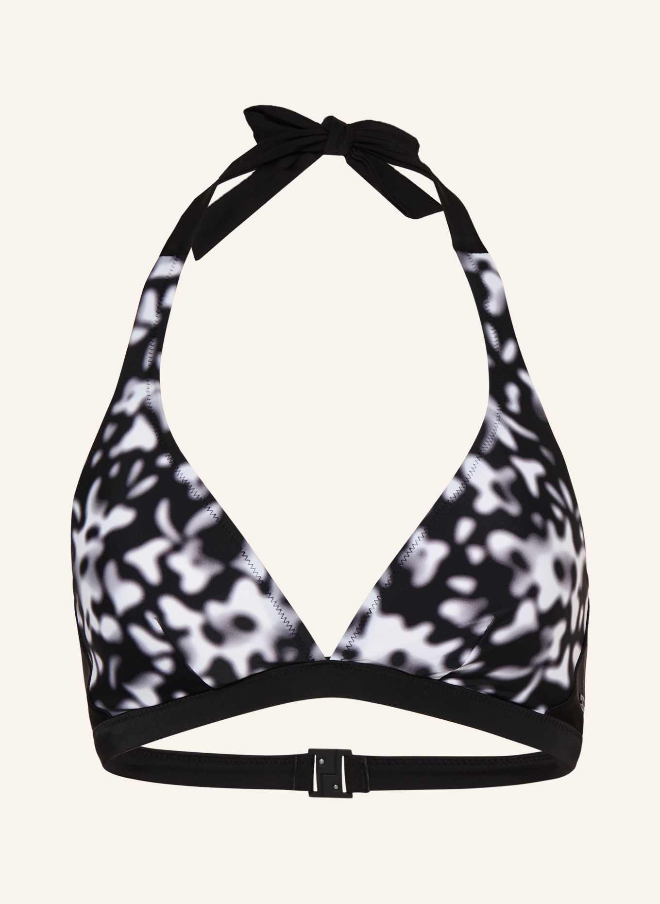 FIRE+ICE Góra bikini z wiązaniem na szyi JASMIN2: CZARNY / SZARY / BIAŁY