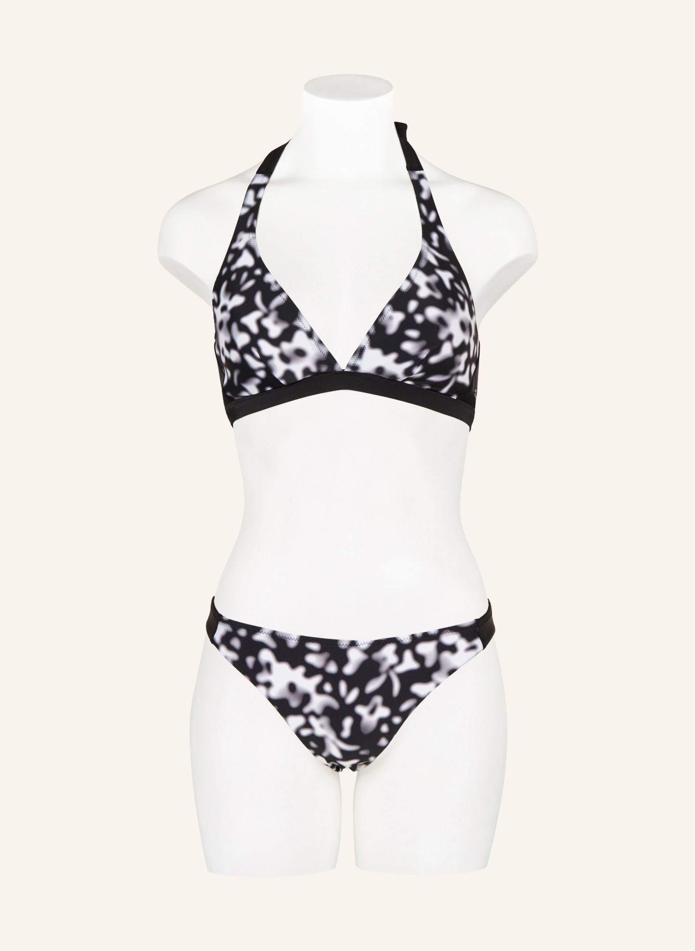 FIRE+ICE Góra bikini z wiązaniem na szyi JASMIN2: CZARNY / SZARY / BIAŁY