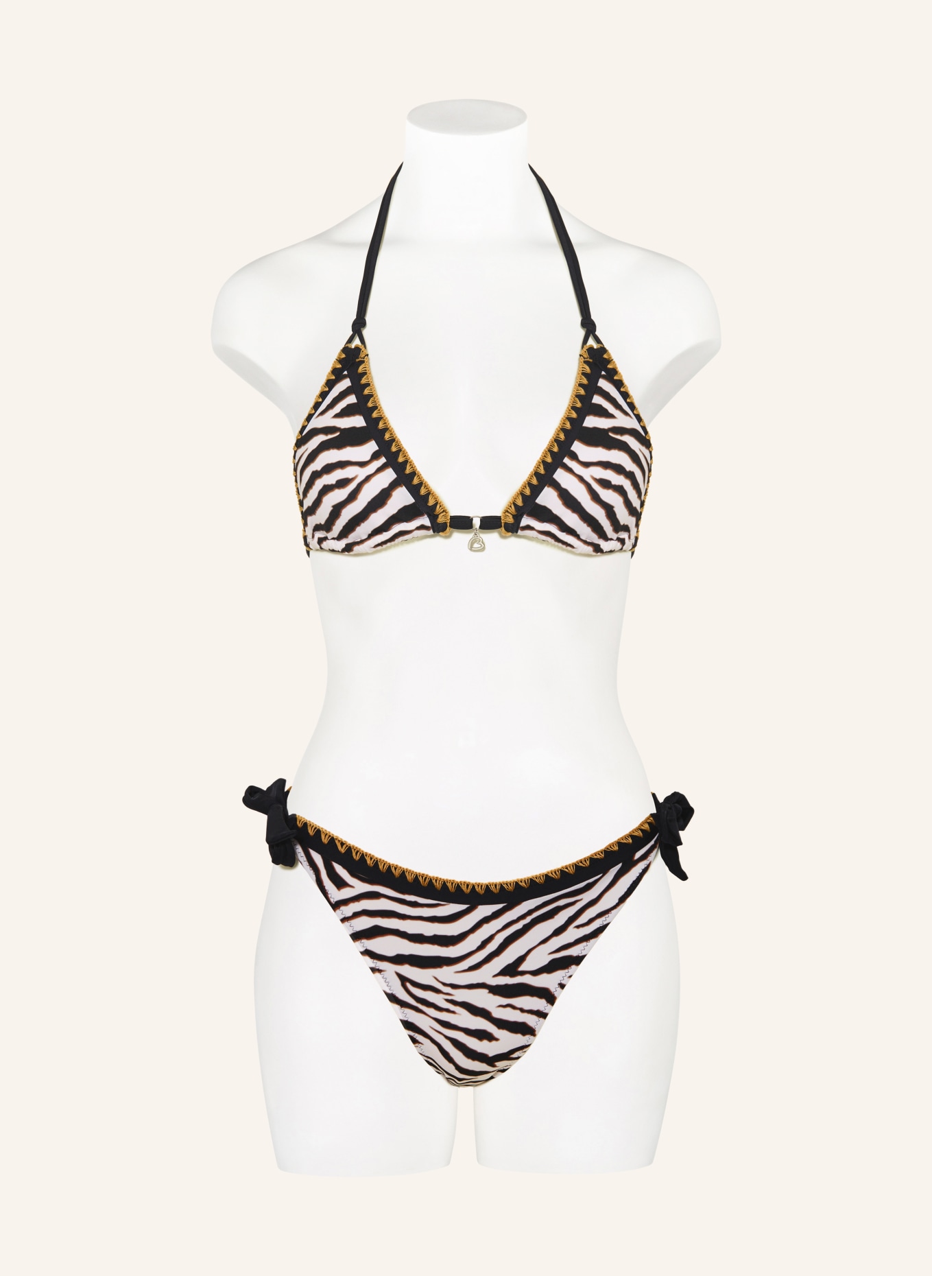 BANANA MOON BLUCO WILDJUNGL Triangle Bikini Top: BLACK / BROWN / WHITE