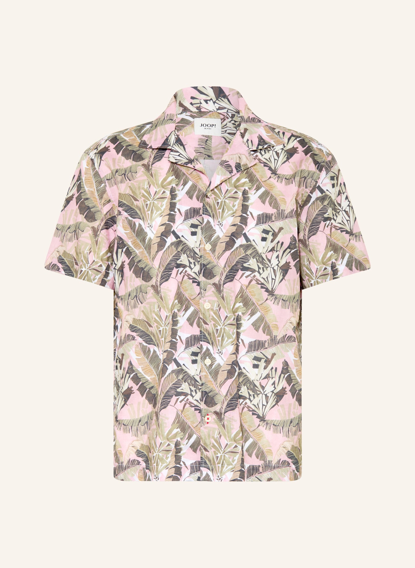 JOOP! JEANS Resorthemd HANES Comfort Fit: GRÜN / BRAUN / ROSA