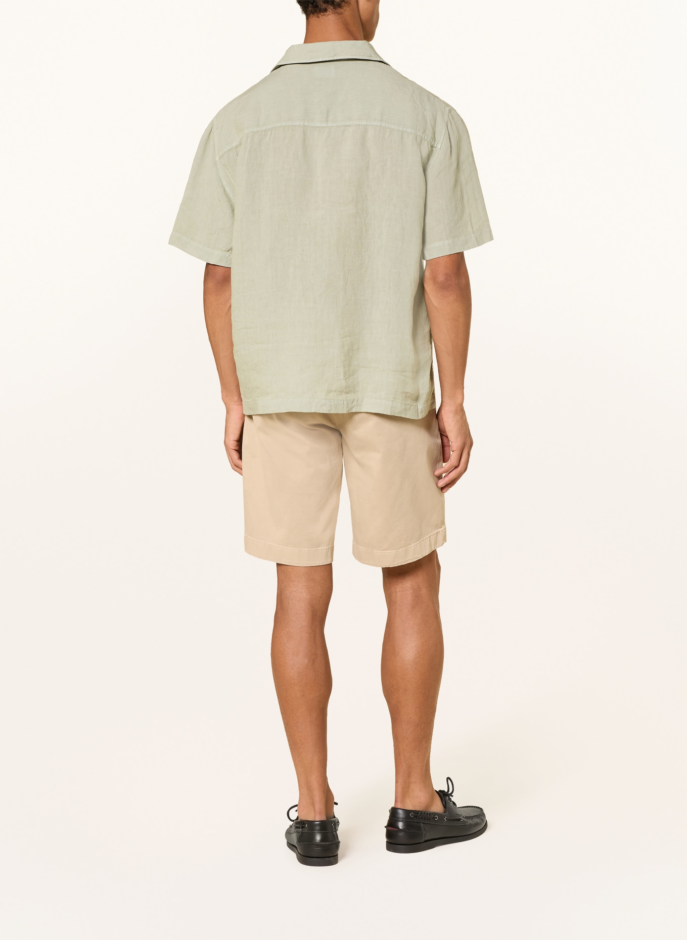 HUGO Resorthemd EXOLINO Comfort Fit van linnen: LICHTGROEN