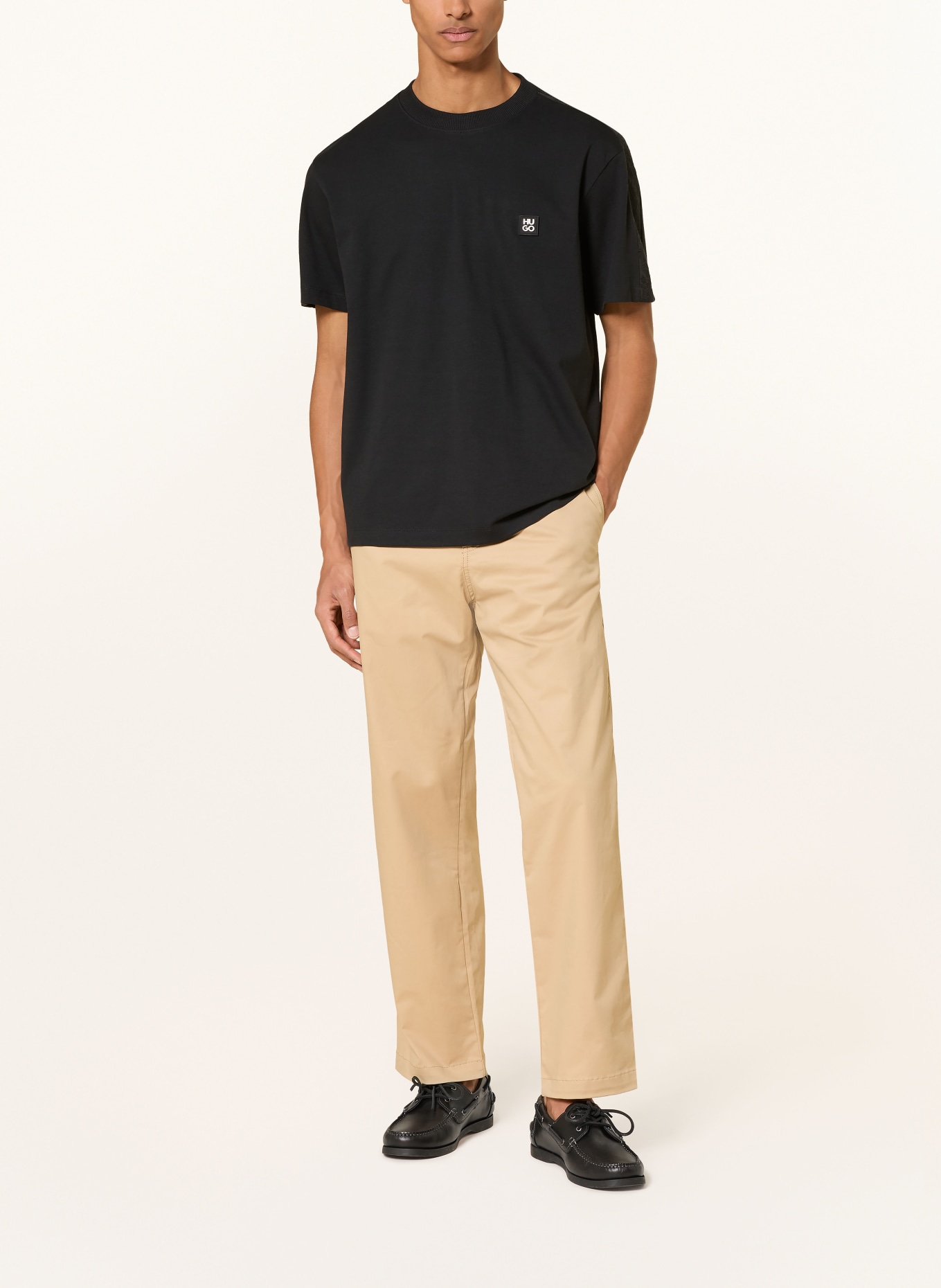 HUGO Tričko DROSTEE: ČERNÁ