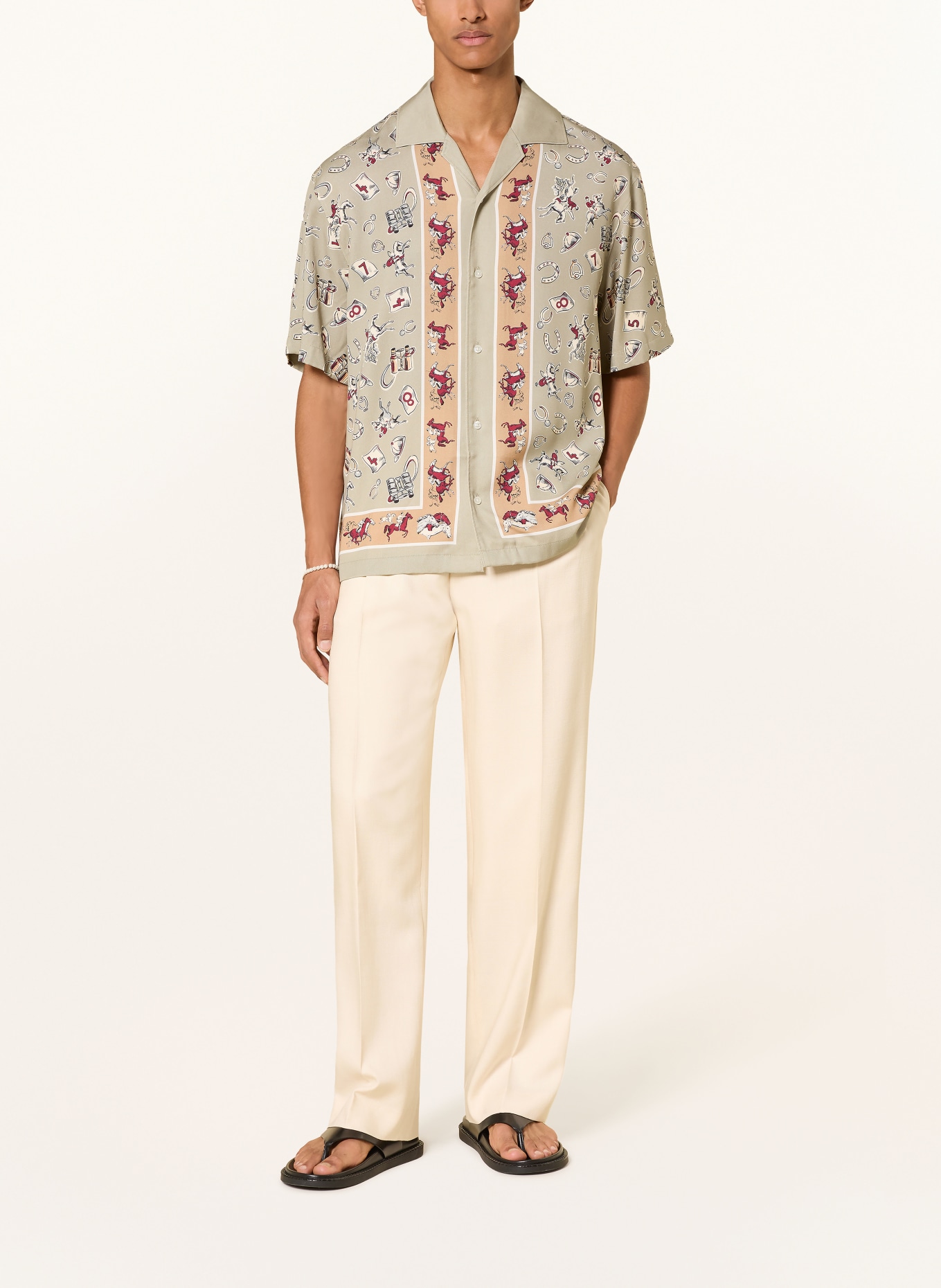 HUGO Resorthemd ESPINO Comfort Fit: OLIJF / CAMEL / DONKERROOD