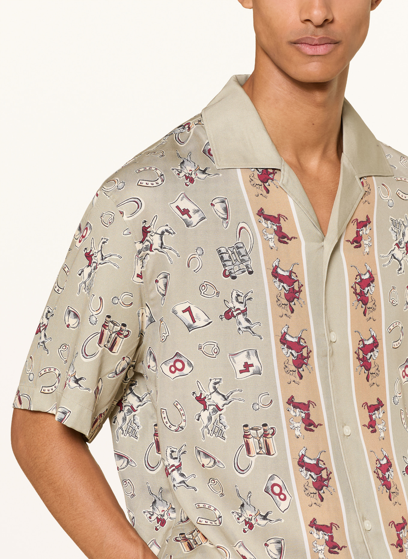 HUGO Resorthemd ESPINO Comfort Fit: OLIJF / CAMEL / DONKERROOD