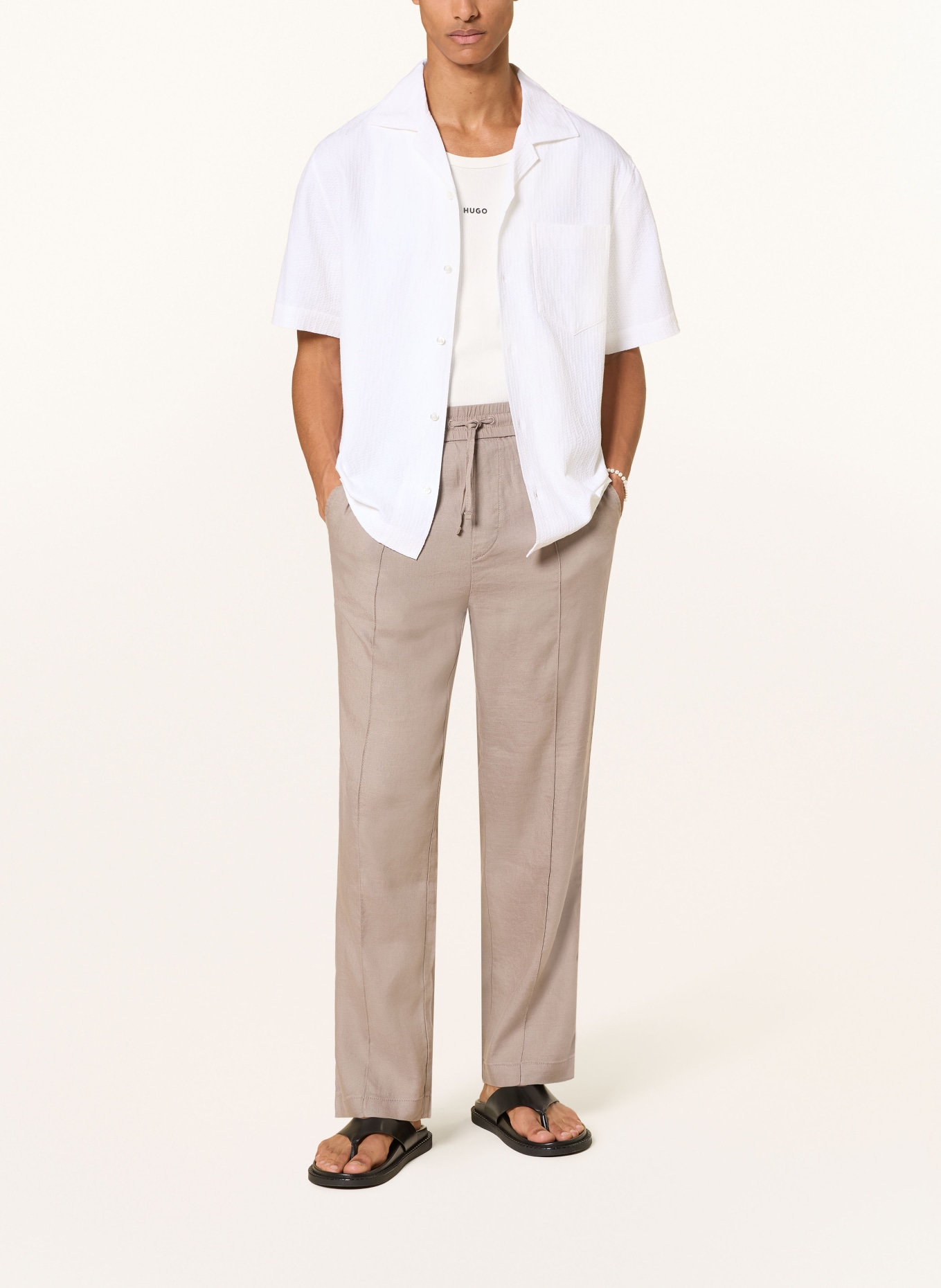 HUGO Regular-Fit Pants: TAUPE