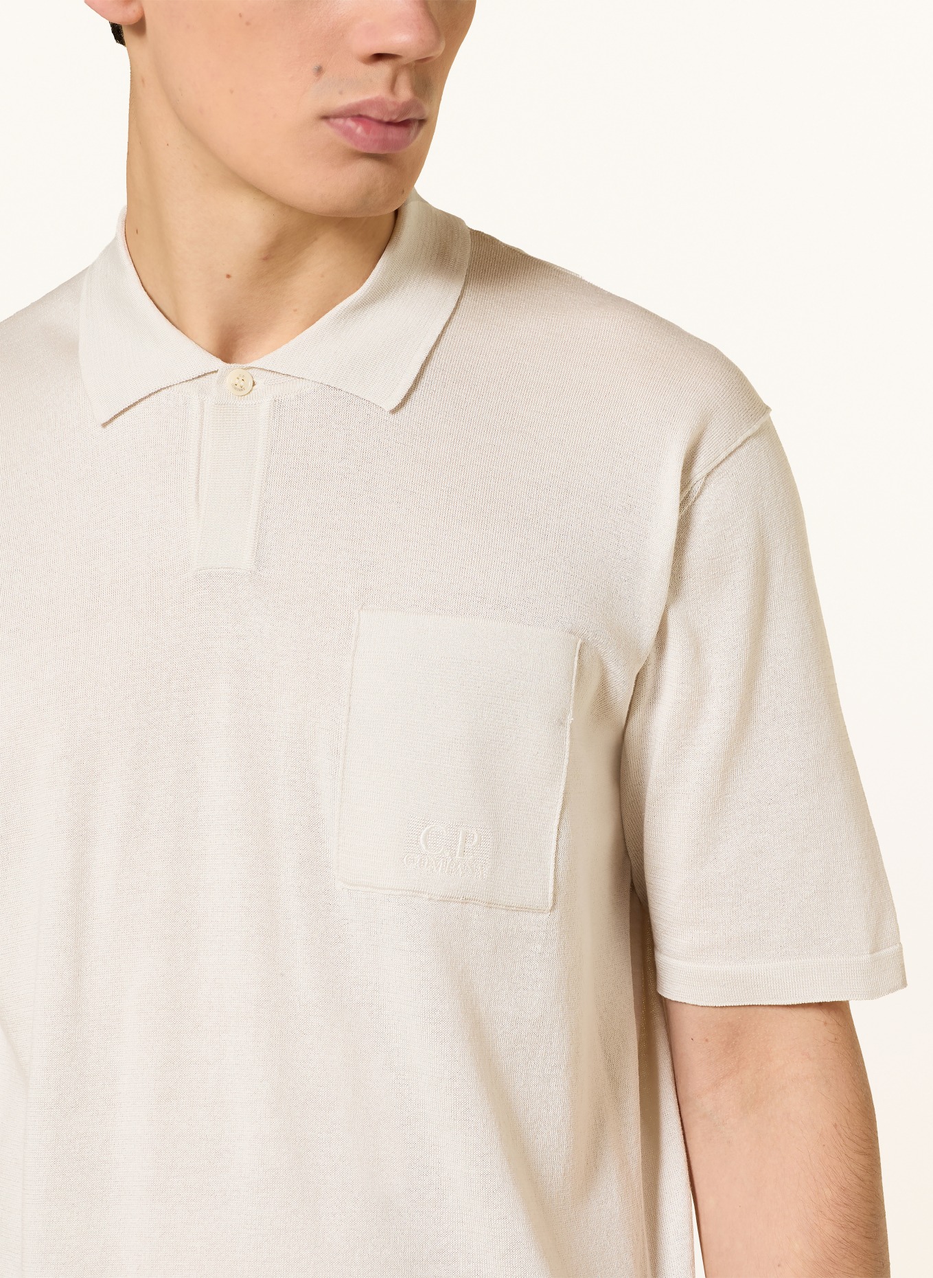 C.P. COMPANY Strick-Poloshirt: CREME