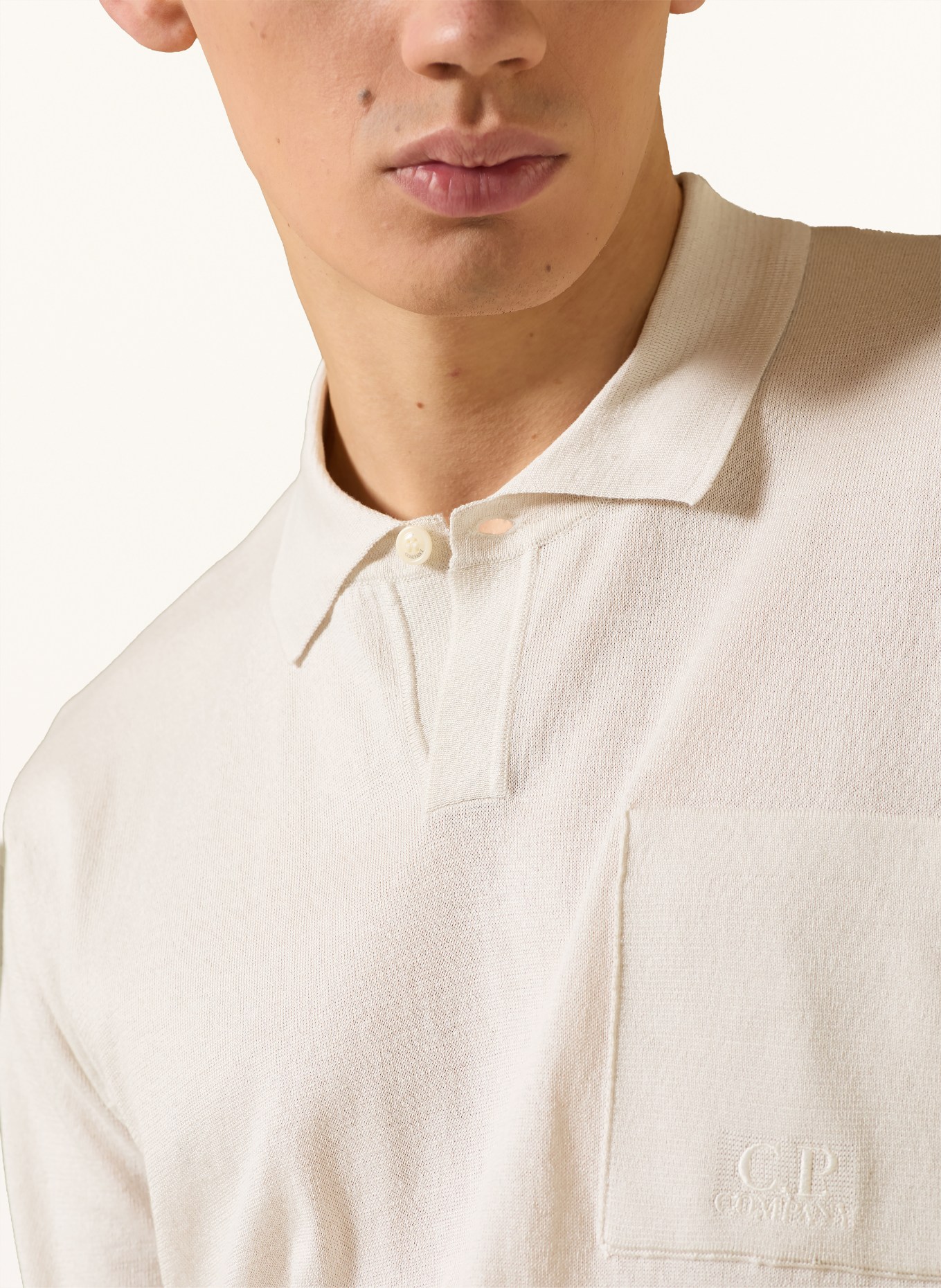C.P. COMPANY Strick-Poloshirt: CREME