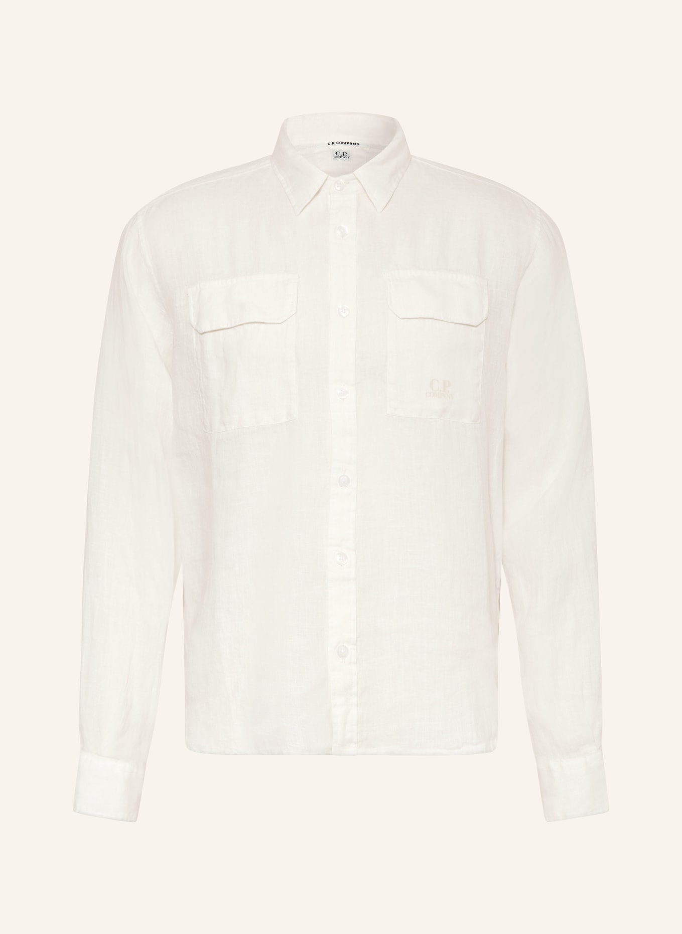 C.P. COMPANY Leinenhemd Regular Fit: WEISS