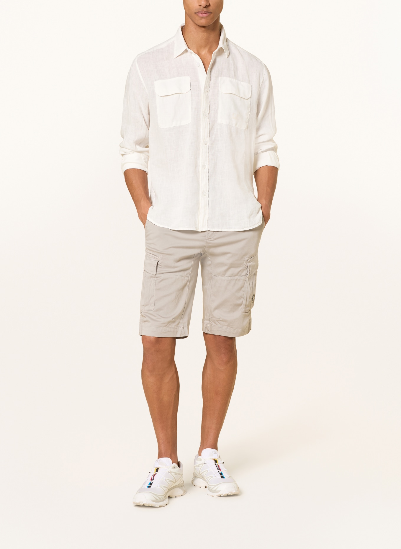 C.P. COMPANY Leinenhemd Regular Fit: WEISS